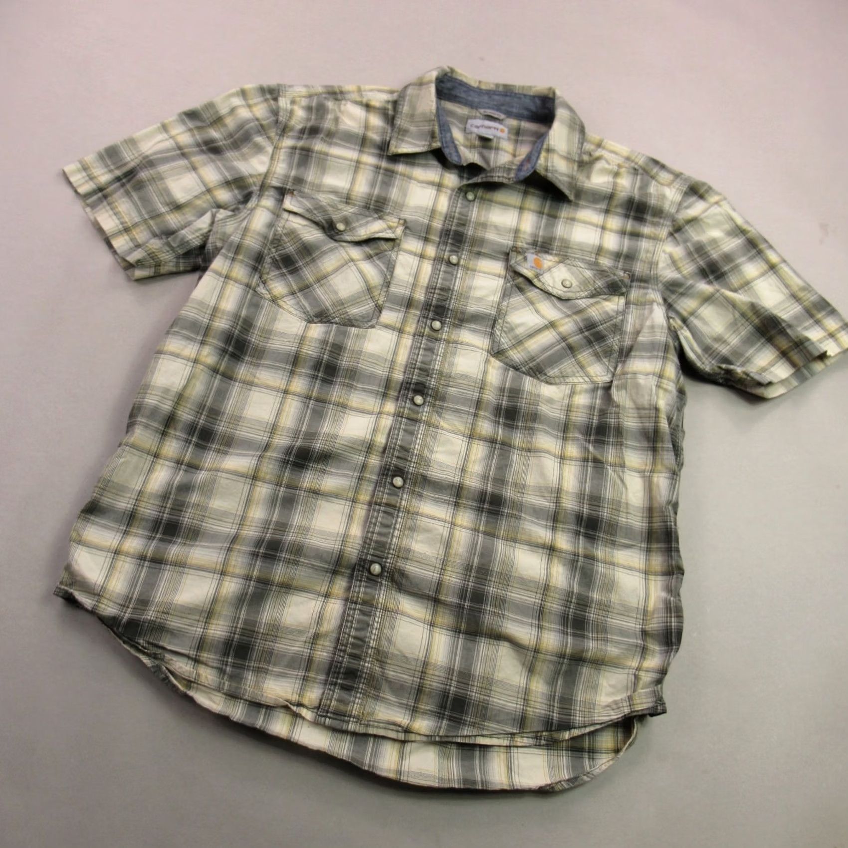 Carhartt Carhartt Shirt Mens Large Short Sleeve Snap Front Pockets Plaid Relaxed Size US L / EU 52-54 / 3 - 2 Thumbnail