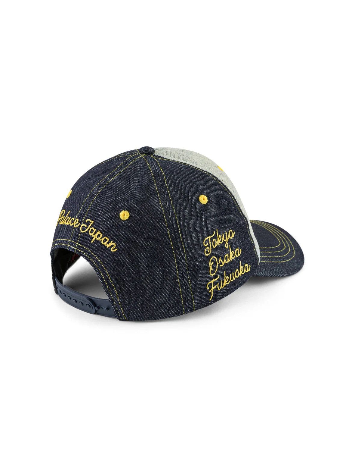 Evisu × Palace Palace Evisu Yellow Patchwork Embroidered Denim Cap Size ONE SIZE - 2 Thumbnail