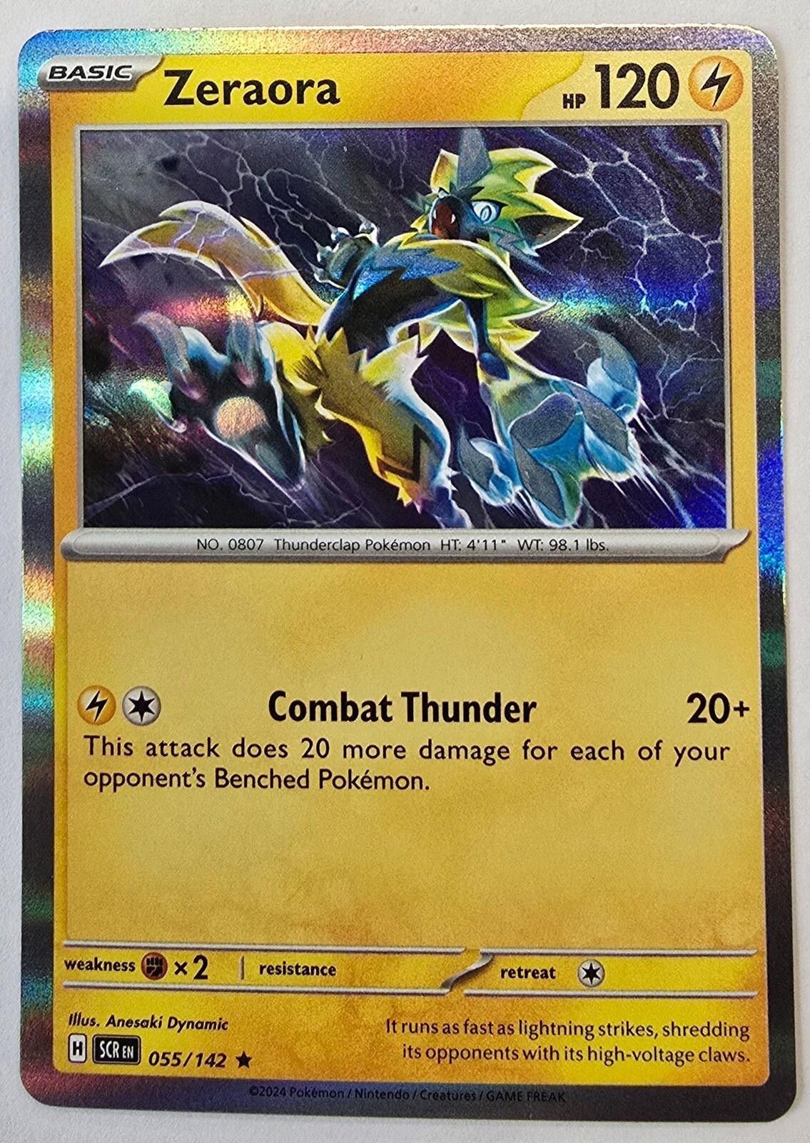 Pokemon Zeraora (055/142) card from Stellar Crown Size ONE SIZE - 1 Thumbnail