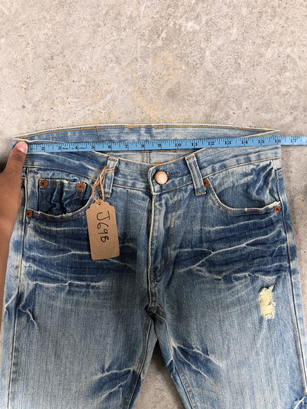 Japanese Brand Japanese Loma Distressed Jeans Patchwork Jeans Size US 32 / EU 48 - 15 Thumbnail