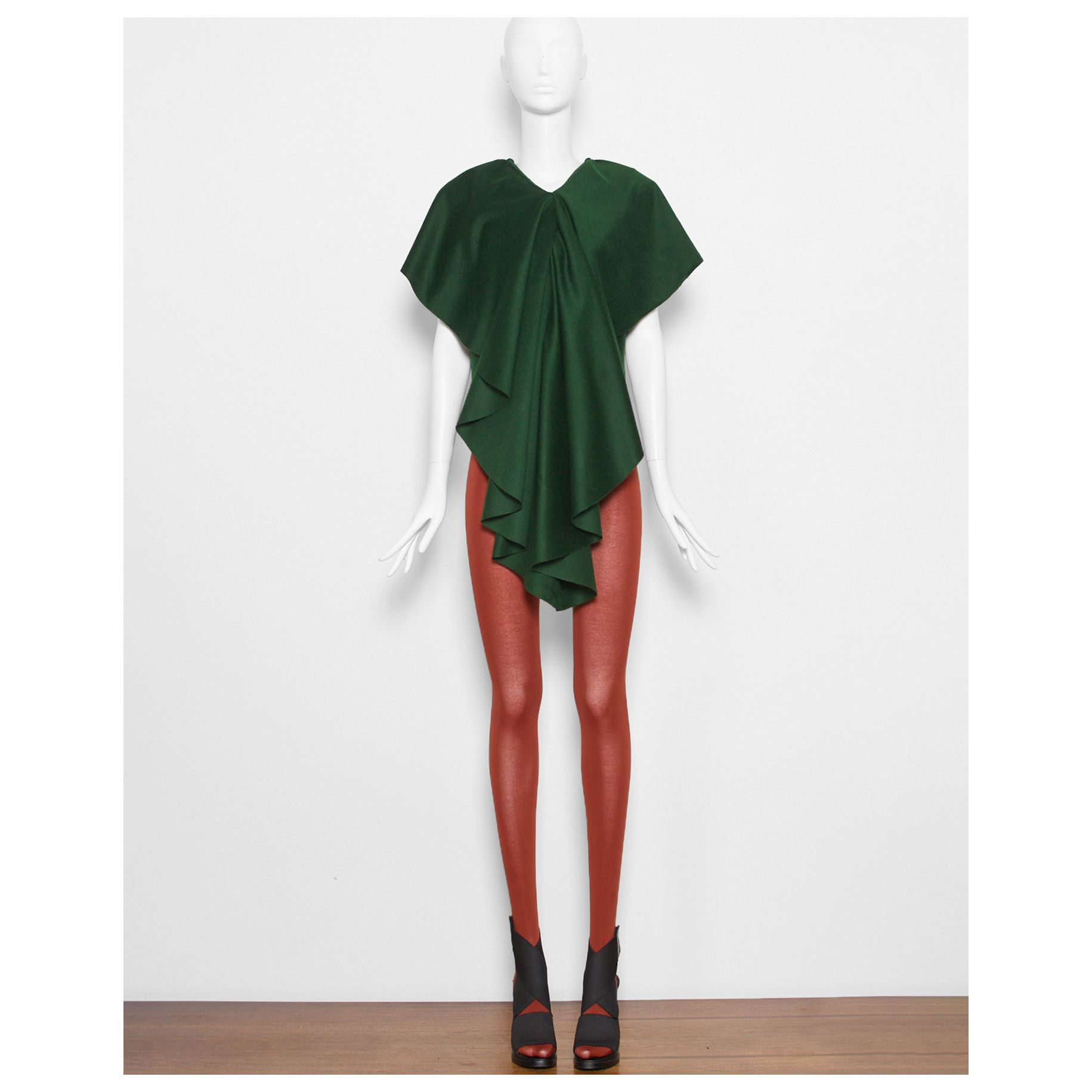 Bernhard Willhelm vintage 1999 green BERNHARD WILLHELM loden wool draped top Size S / US 4 / IT 40 - 5 Thumbnail