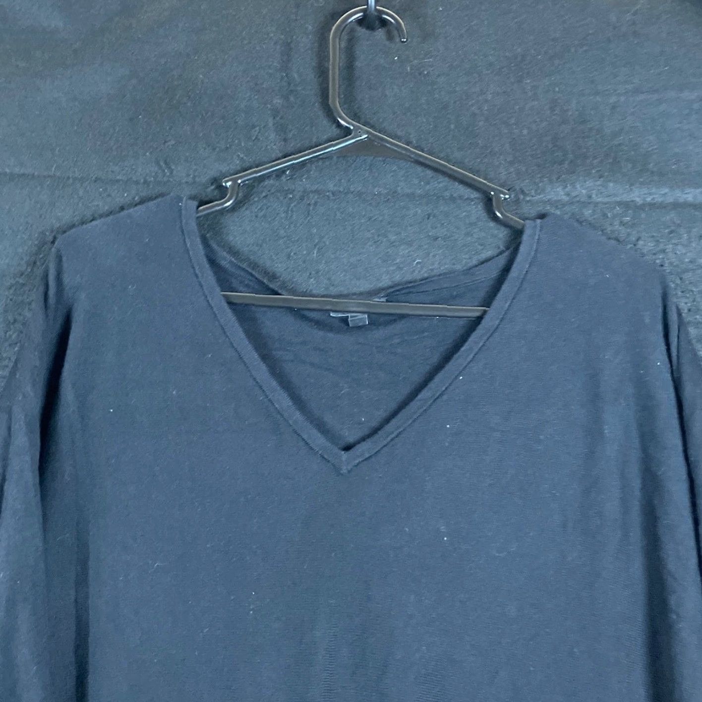 Talbots Talbots Womens Blouse Black V-Neck 3/4 Sleeve Oversized Large L Cotton Blend Jersey Rayon Spandex Knit Casual Workwear Formal Womens Size L / US 10 / IT 46 - 2 Thumbnail