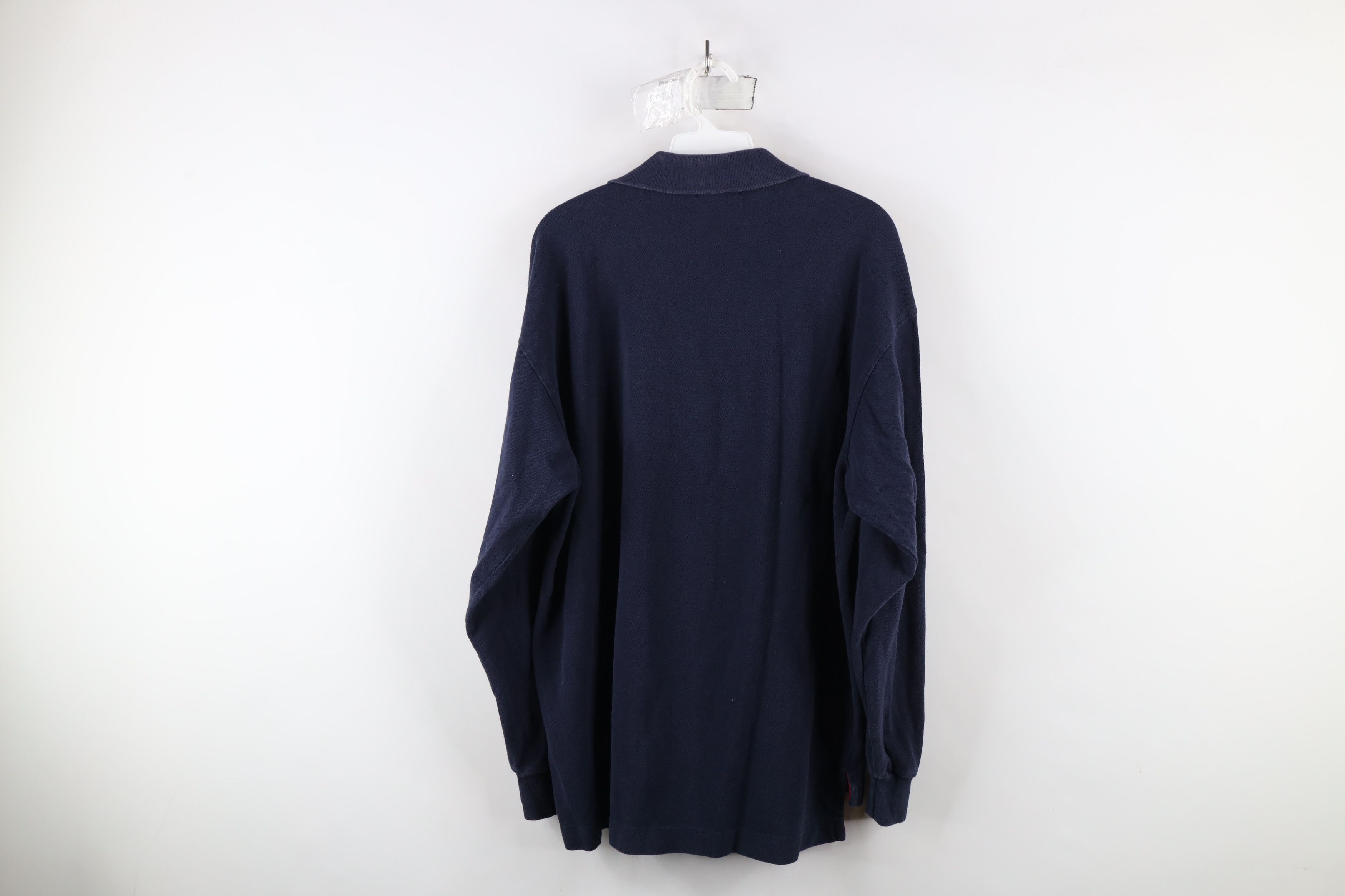 Nautica × Vintage Vintage 90s Nautica Long Sleeve Rugby Polo Shirt Blue Size US L / EU 52-54 / 3 - 11 Thumbnail