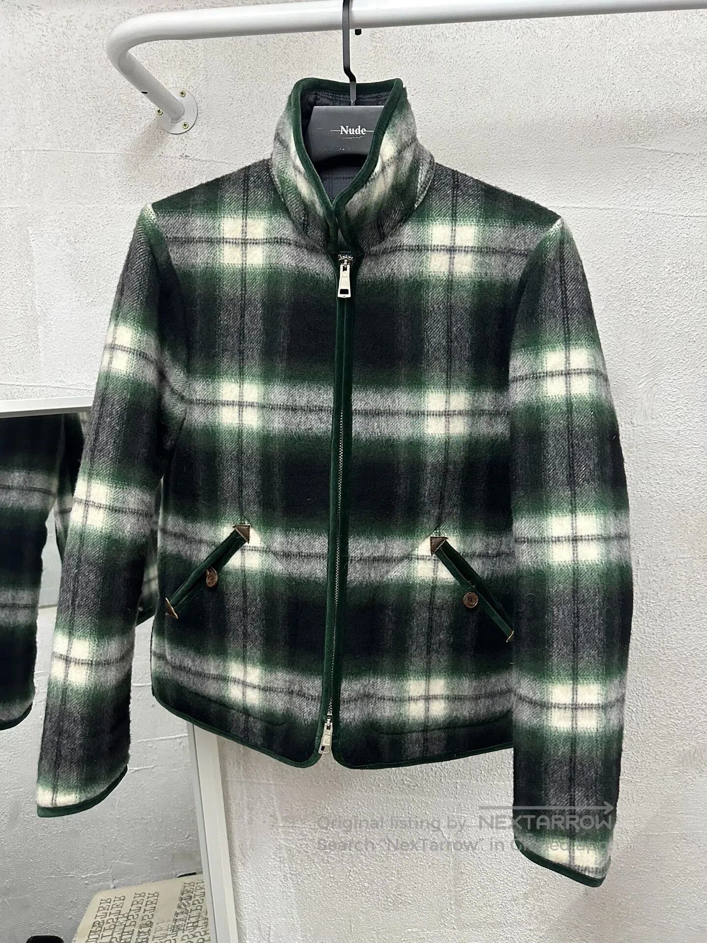 Comme des Garcons velvet wool plaid jacket with silk trim. Size US M / EU 48-50 / 2 - 3 Thumbnail