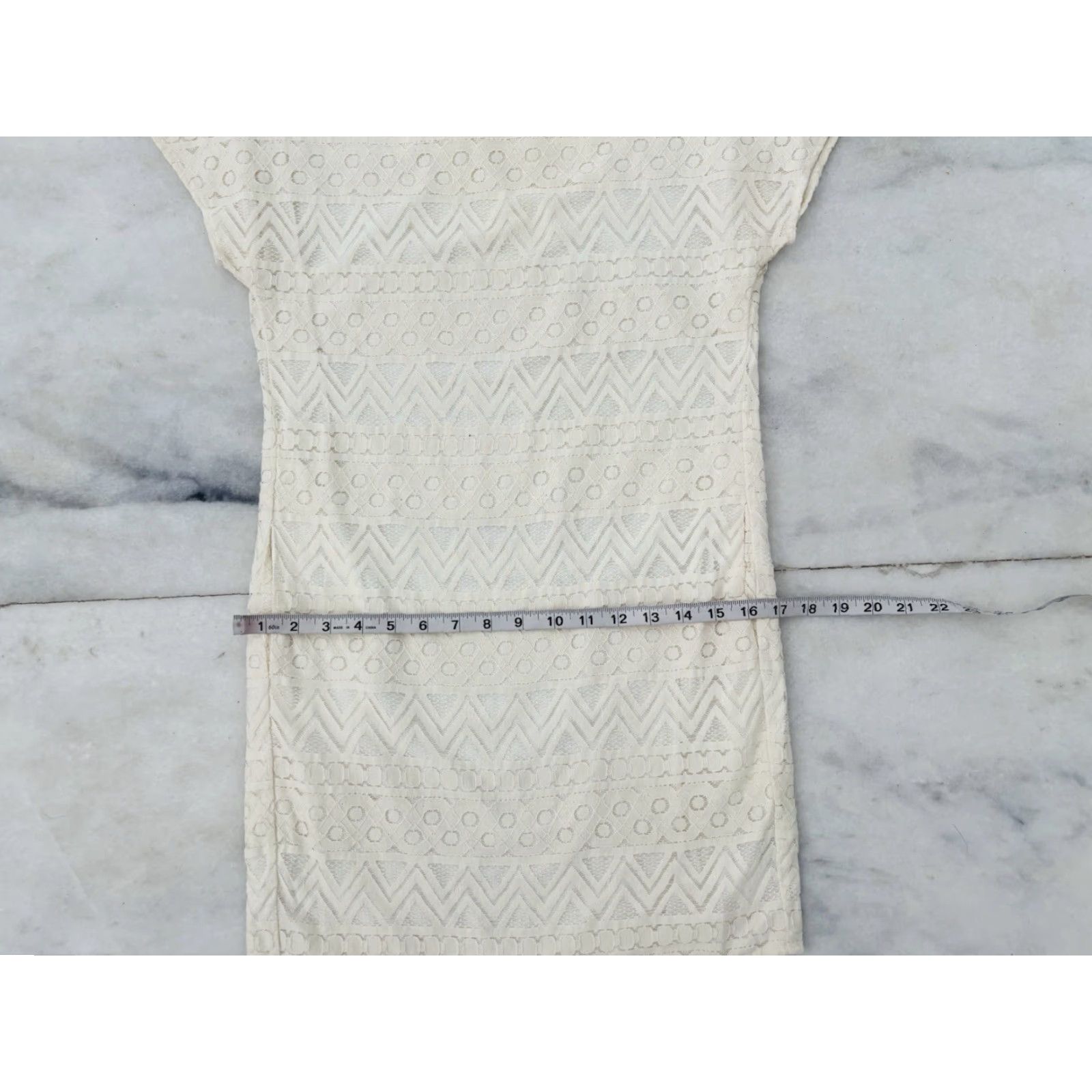 VINTAGE Armani Exchange Mini Dress Ivory Silk Lace Cap Sleeve Womens 0 Boho  Elegant