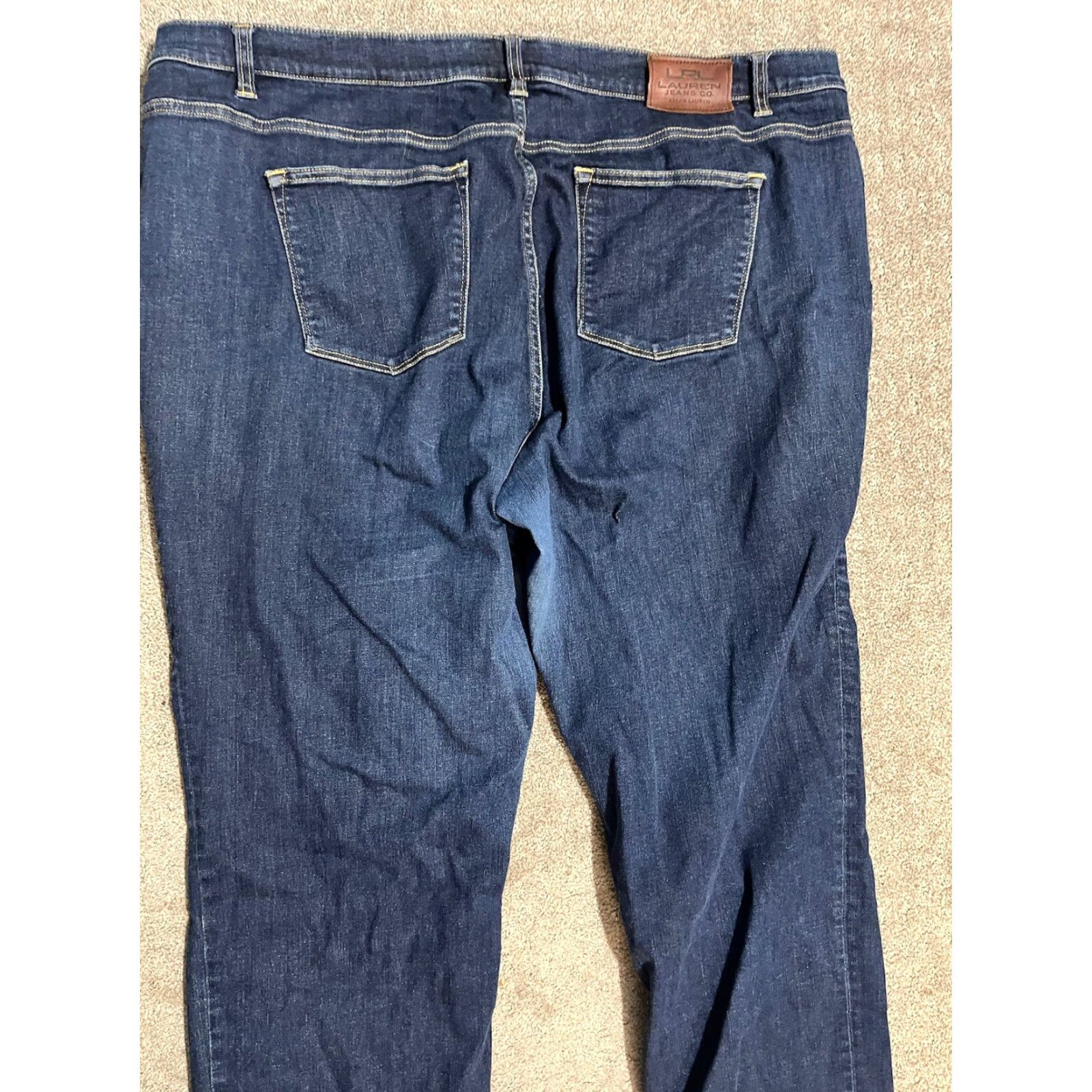 Ralph Lauren VINTAGE Lauren Ralph Lauren Jeans Women's Dark Wash 20W Plus Modern Straight Boyfriend Blue Size 42" / US 20 - 2 Thumbnail