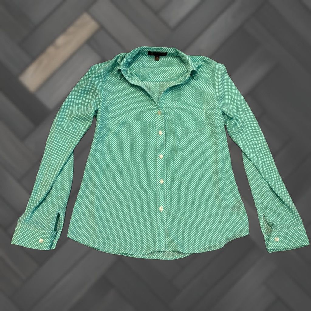Vintage Outback Red Blouse Womens XS Polka Dot Long Sleeve Button Green Collared Casual Size XS / US 0-2 / IT 36-38 - 1 Thumbnail