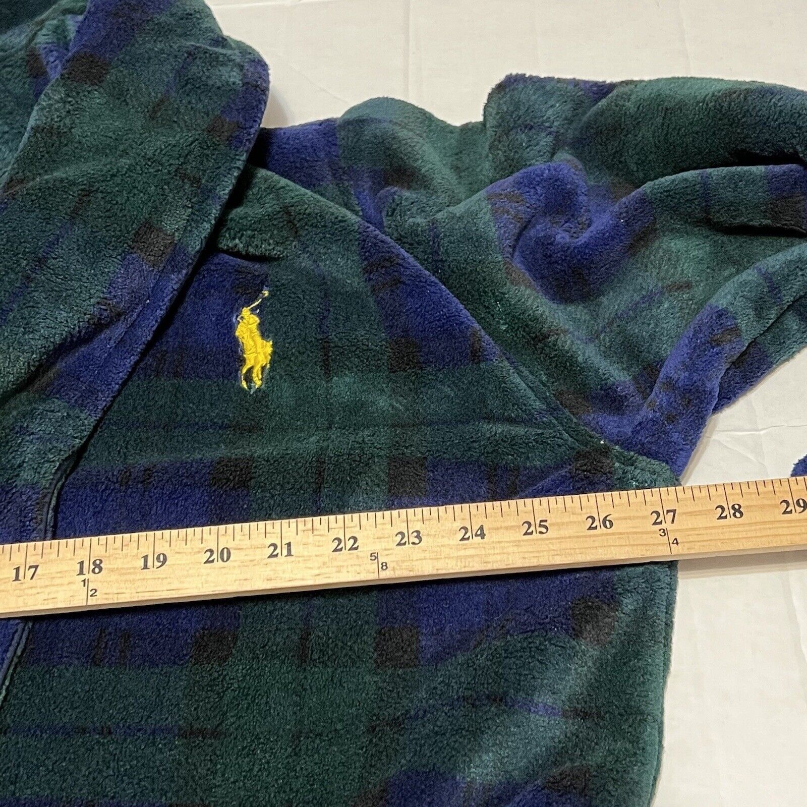 Polo Ralph Lauren Polo Ralph Lauren Robe Men S/M Plaid Green Tartan Flannel Size ONE SIZE - 5 Thumbnail
