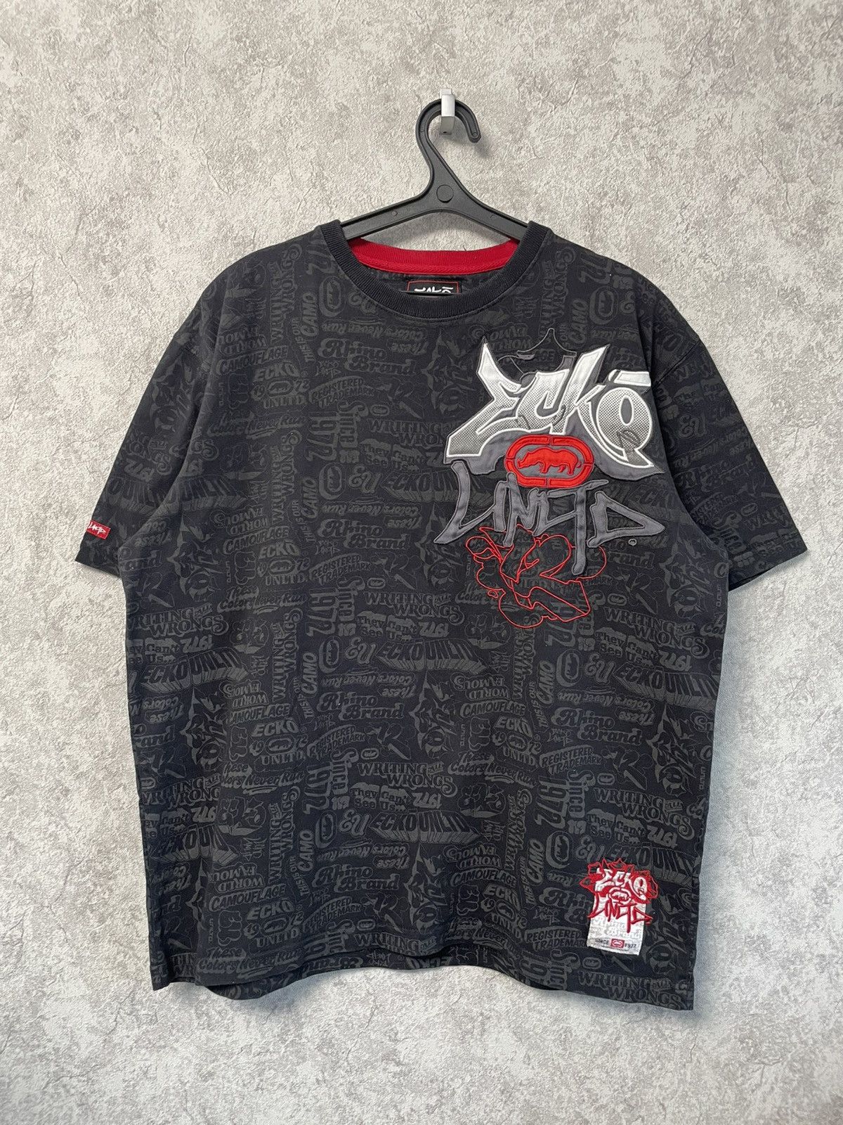 Ecko Unltd. Vintage Ecko Unltd Embroidered Logo Allover Print T-Shirt Size US L / EU 52-54 / 3 - 1 Thumbnail