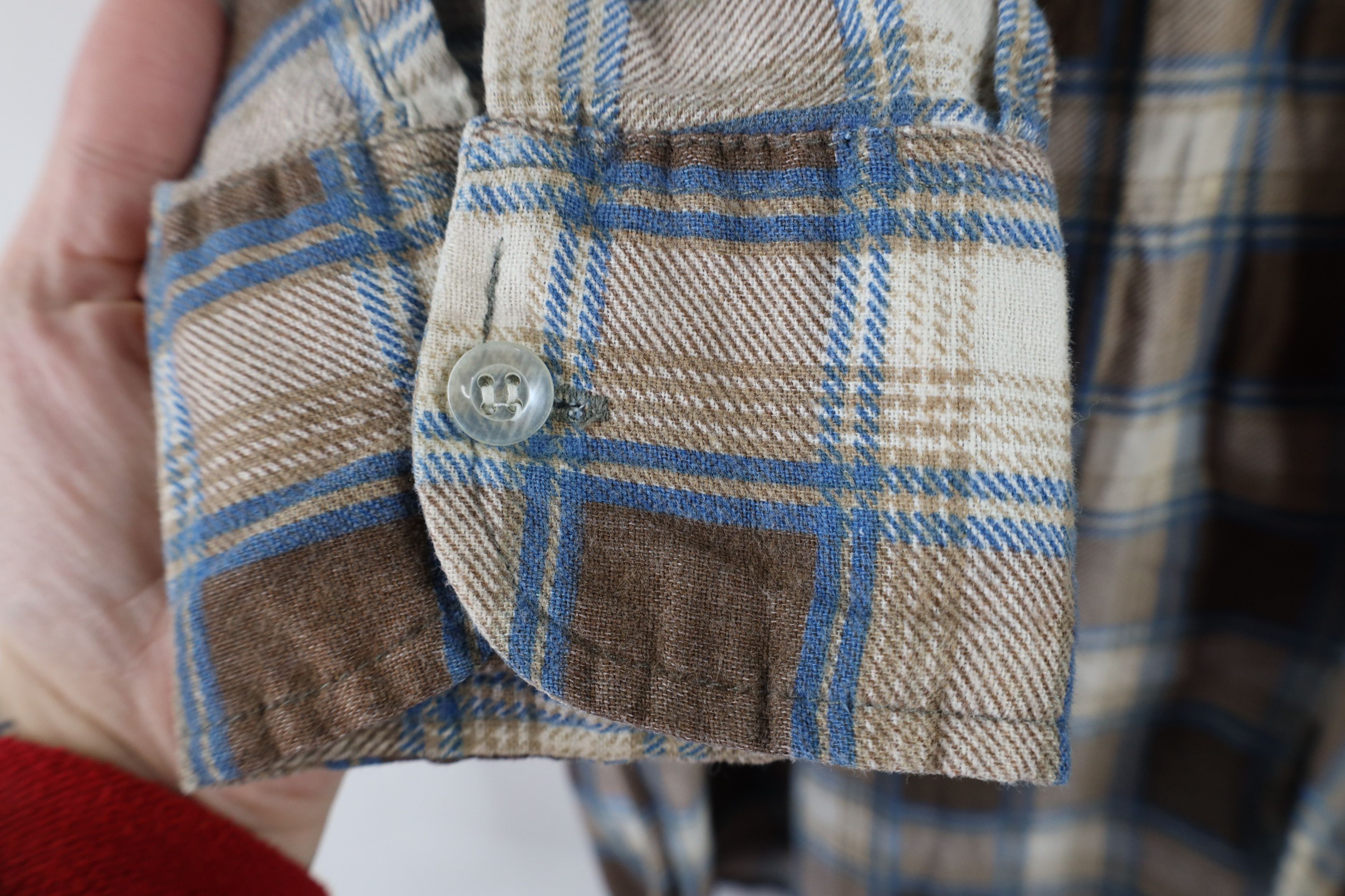 Vintage Vintage 70s Streetwear Flannel Collared Button Shirt Plaid Size US L / EU 52-54 / 3 - 4 Thumbnail