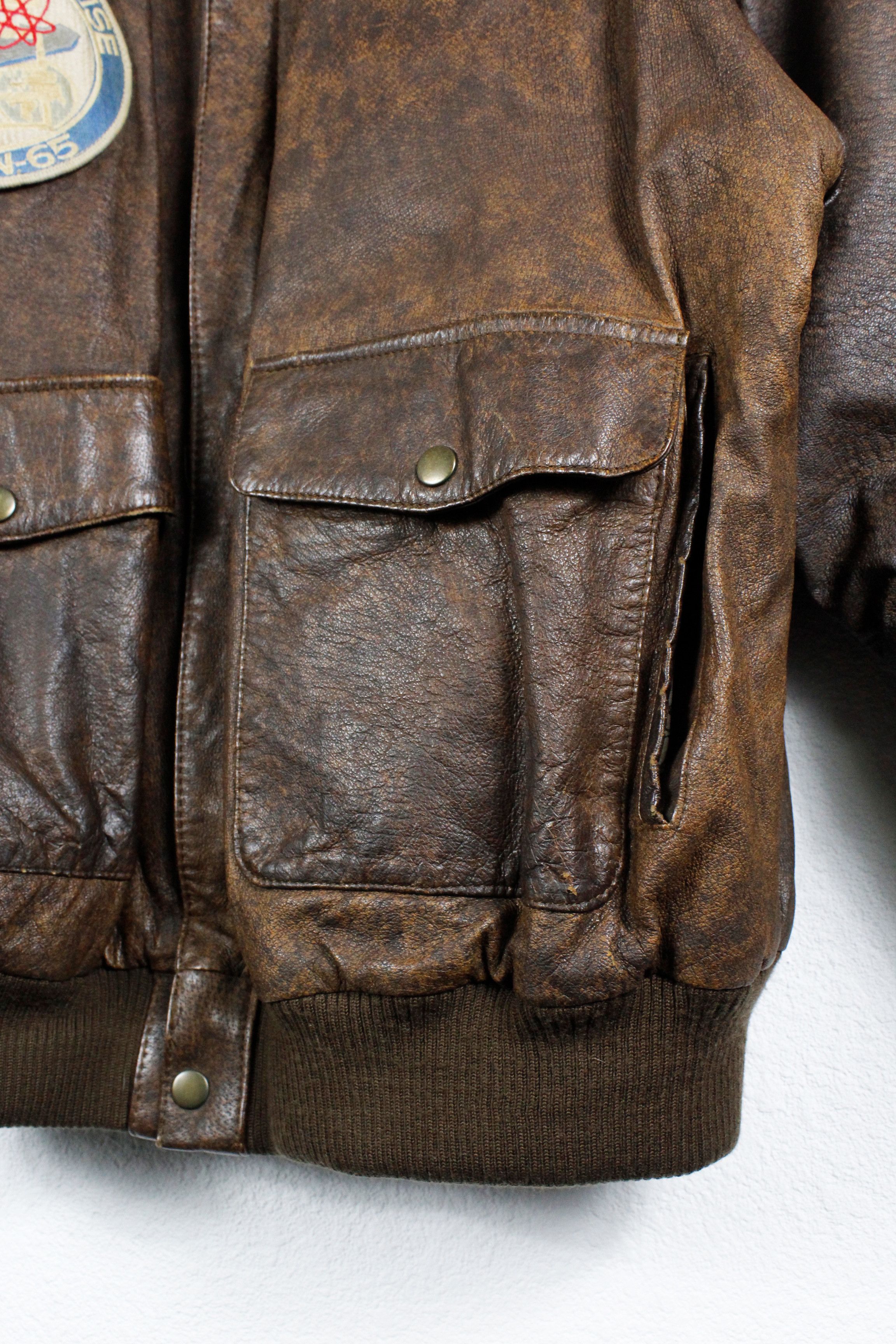 Vintage Vintage Sharper Image USA Enterprise Flight Leather Jacket Size US XL / EU 56 / 4 - 5 Thumbnail