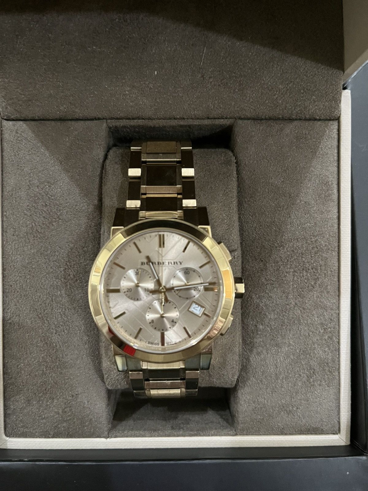 Burberry Burberry Gold Toned Chronograph Dial Unisex Watch 38mm Size ONE SIZE - 1 Thumbnail