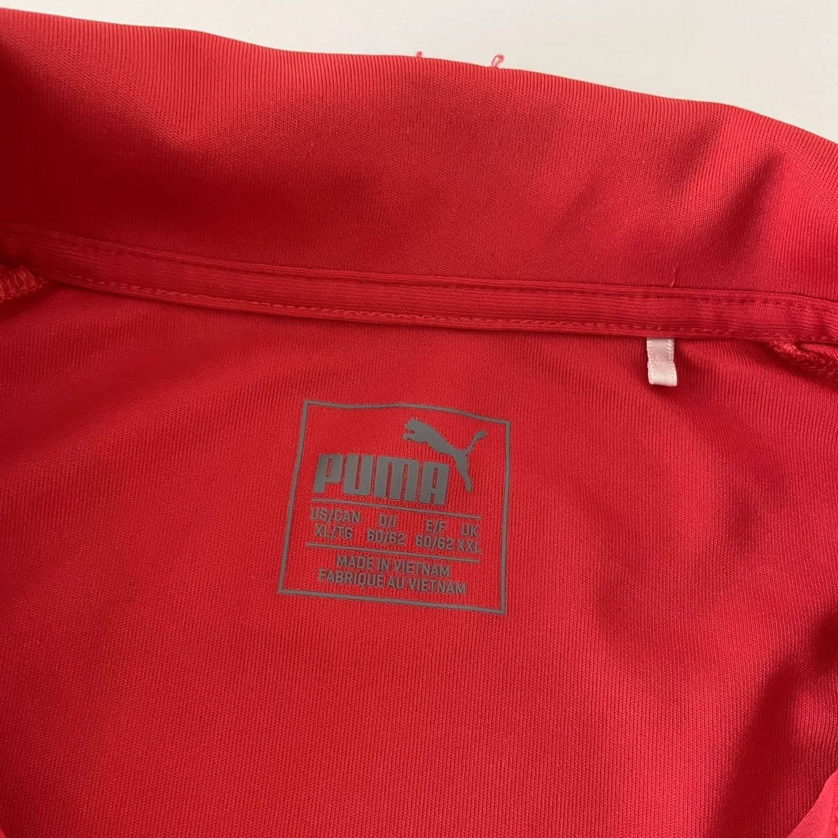 Puma PUMA Short Sleeve Golf Polo Shirt Men XL Solid Red 100% Polyester Size US XL / EU 56 / 4 - 2 Thumbnail
