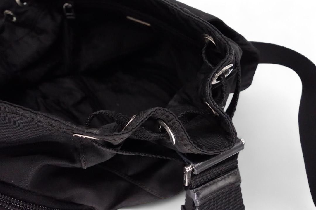 Prada - nylon black shoulder bag vintage archive leather