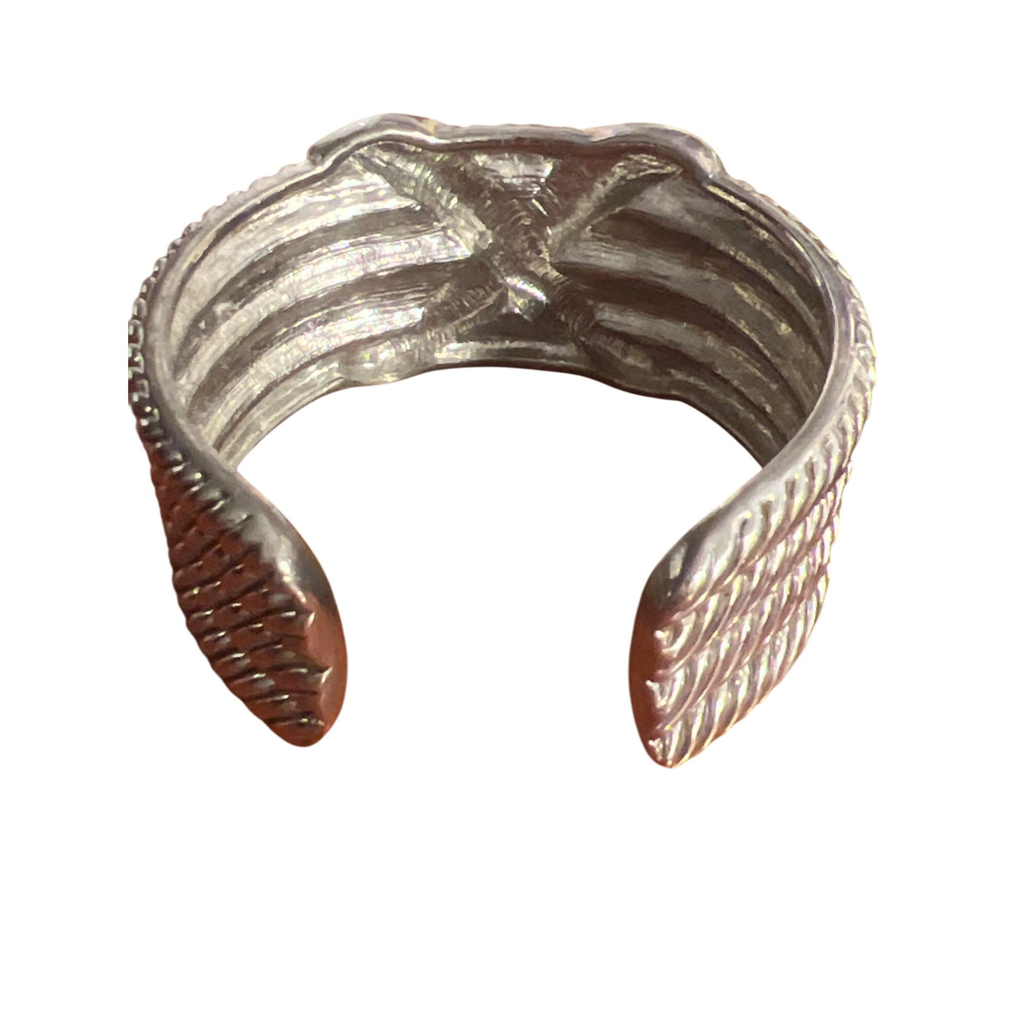 Other Vintage Silver Tone Cuff Bracelet Cable Design X Twist State Size ONE SIZE - 3 Thumbnail