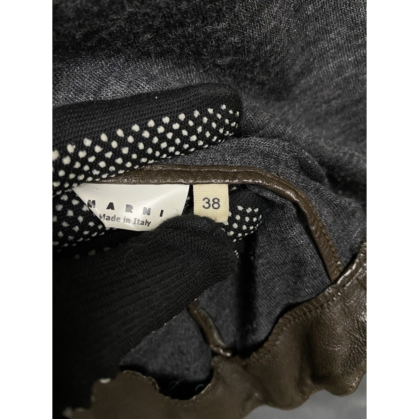 Marni MINT! Marni Women's Brown High Neck Leather Jacket Size 38 Size XS / US 0-2 / IT 36-38 - 16 Thumbnail