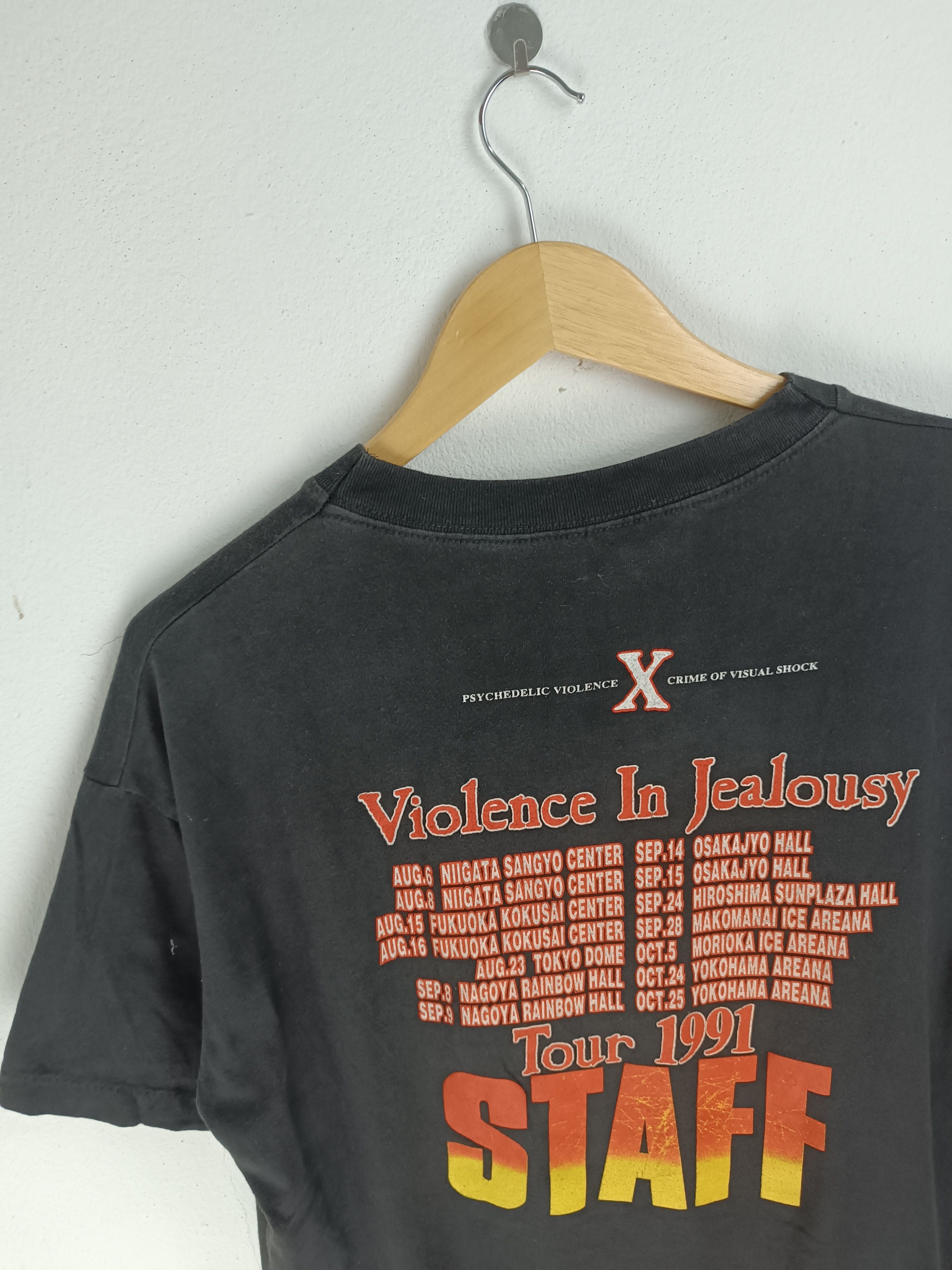 Band Tees VERY RARE🔥VTG '91 X JAPAN VIOLENCE IN JEALOUSY TOUR 'STAFF' Size US L / EU 52-54 / 3 - 12 Thumbnail