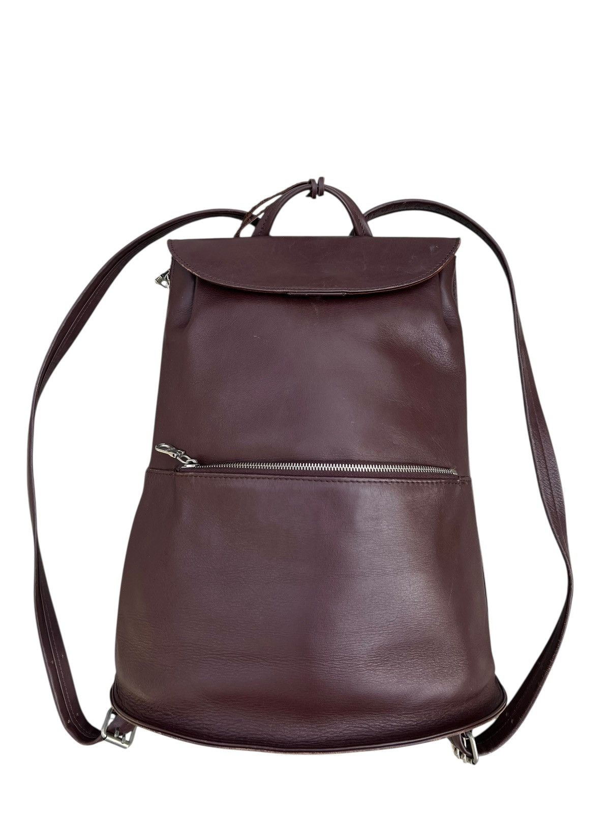 Leather Vintage Yohji Yamamoto Y’saccs Patina Leather Backpack Bag Size ONE SIZE - 6 Thumbnail