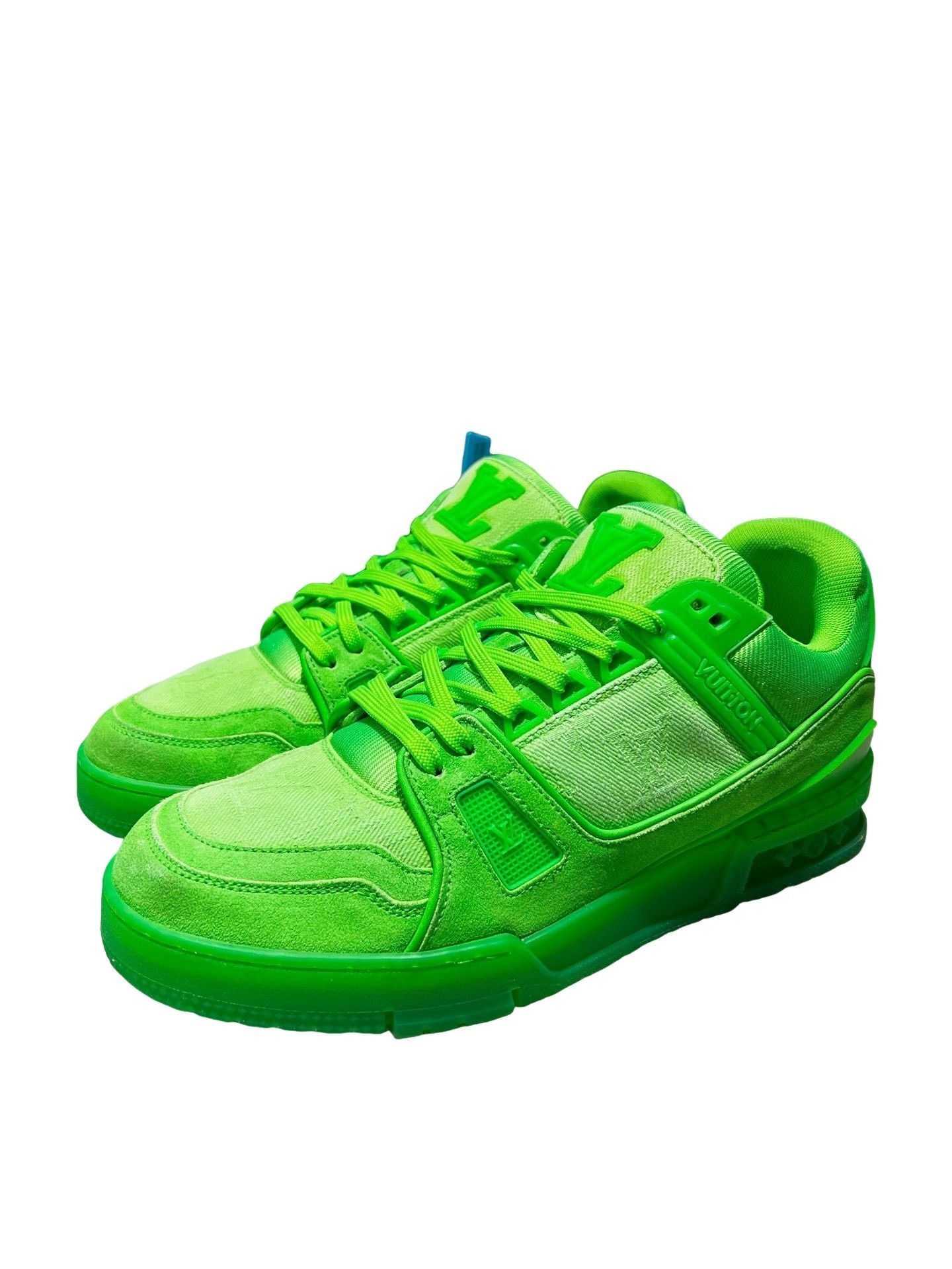Louis Vuitton Louis Vuitton Neon Green Trainer Low-Top Sneakers Size 7 Size US 7 / EU 40 - 1 Thumbnail