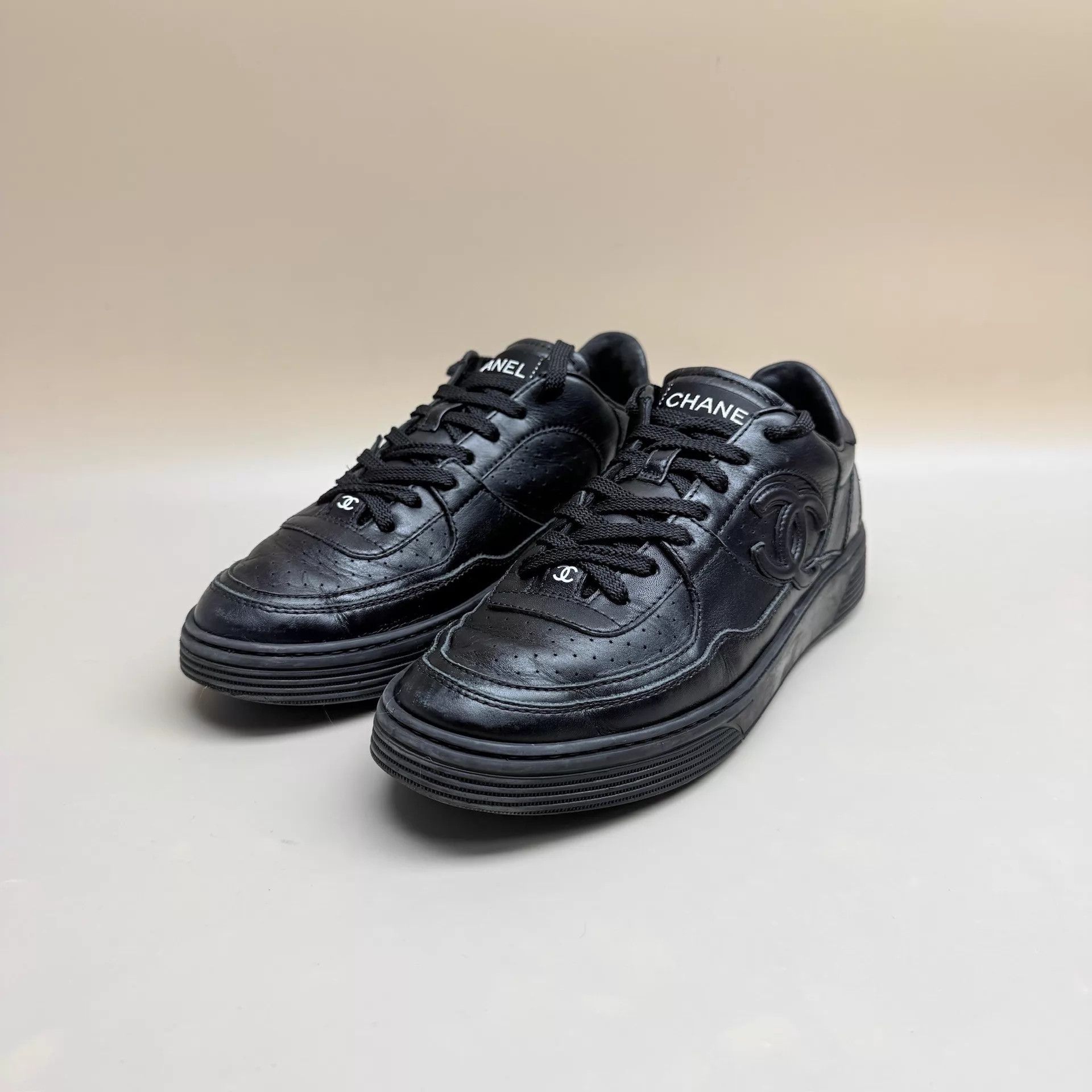 Chanel CHANEL CC Air Force Black Sneaker 37 EU 95 New Size US 6.5 / IT 36.5 - 1 Thumbnail