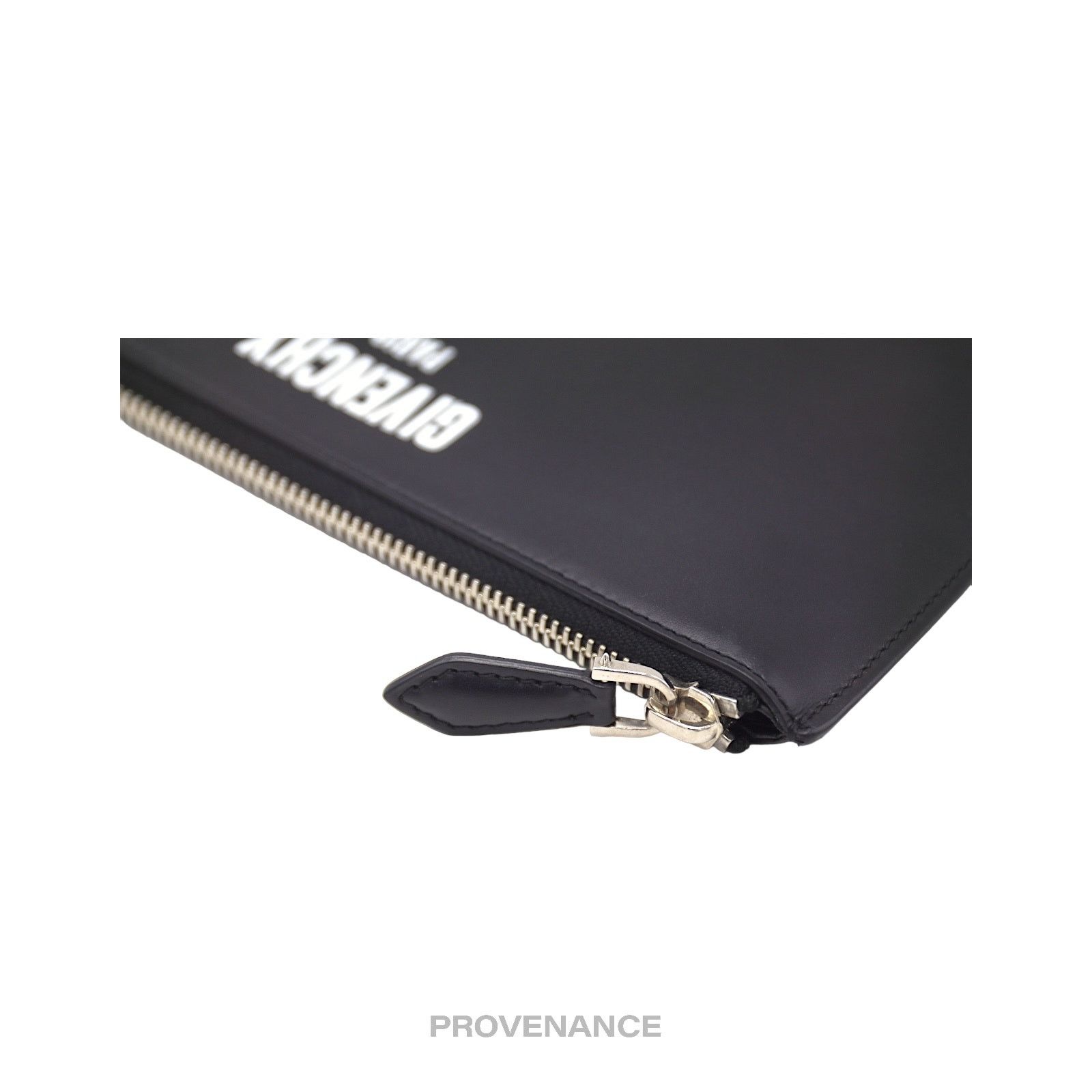 Givenchy 🔴 Givenchy Logo Zip Pouch Clutch Bag - Black Leather Size ONE SIZE - 6 Thumbnail