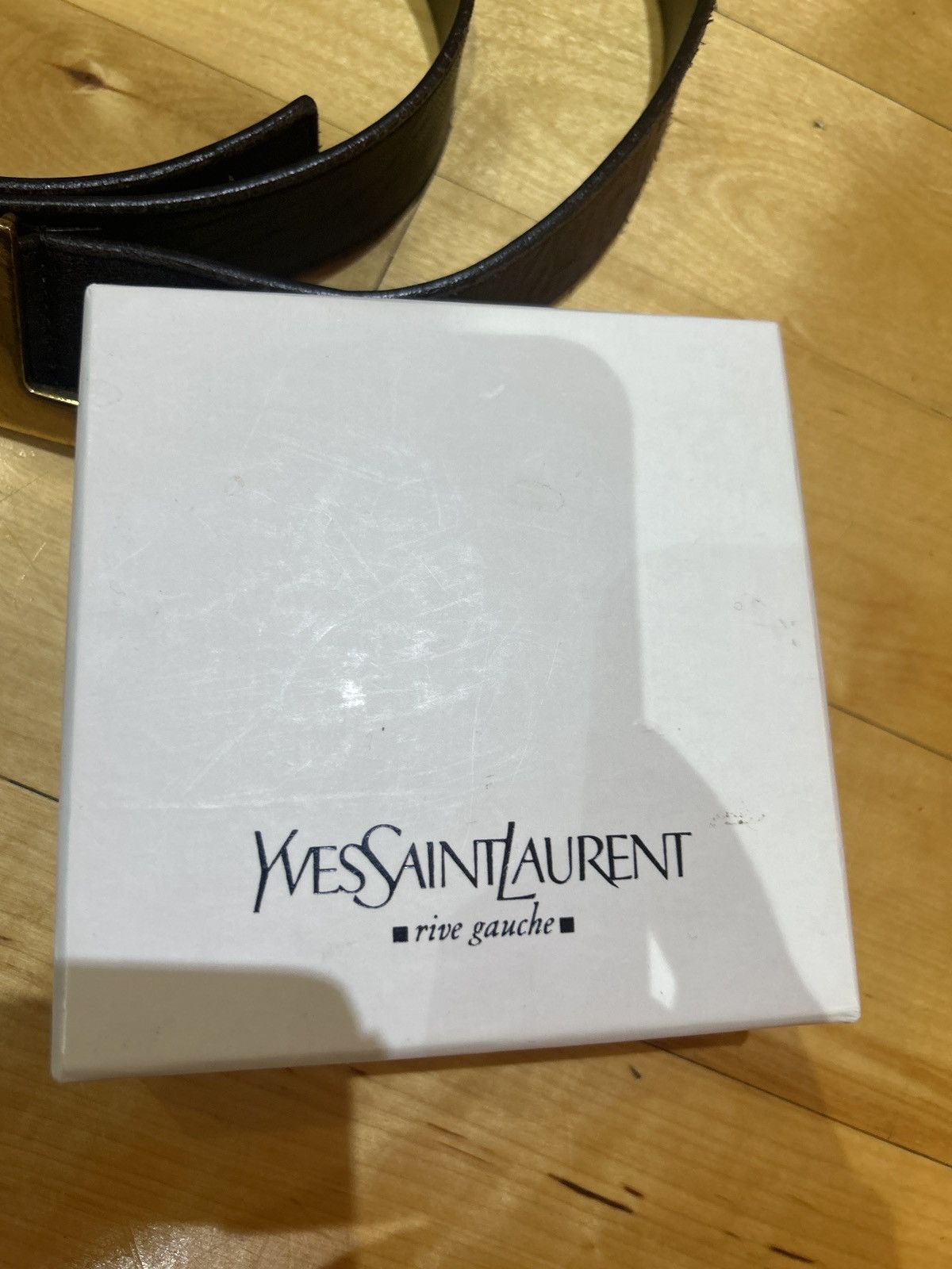 Yves Saint Laurent YSL Cassandre leather belt Size 42 - 8 Thumbnail