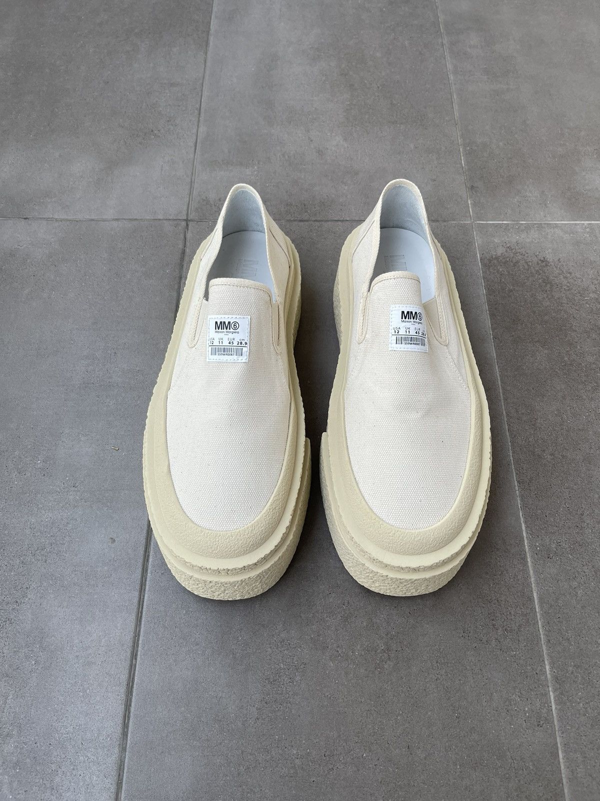 Maison Margiela !DS! SS23 Maison Margiela Logo Beige Slip Ons Size US 12 / EU 45 - 6 Thumbnail