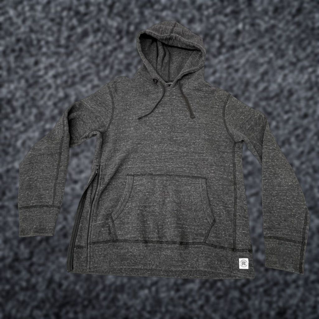 Reigning Champ Hoodie Pullover S gray Side Zipper Knit Fleece Logo Active Outdoor Everyday Unisex Adults Mens Womens