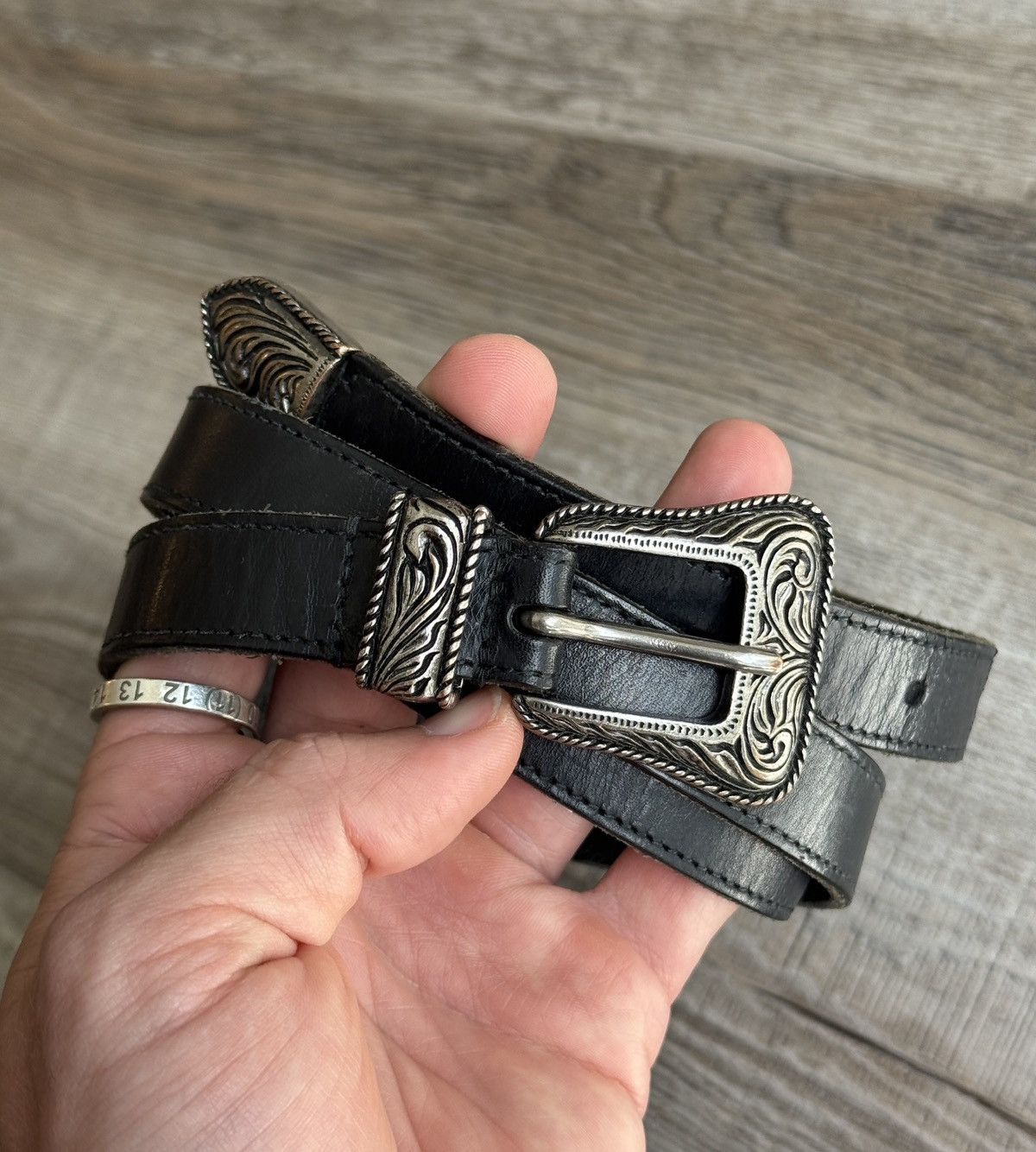 Saint Laurent Paris SS14 Hedi Slimane Leather Western Belt 30-34 Size 32 - 1 Thumbnail
