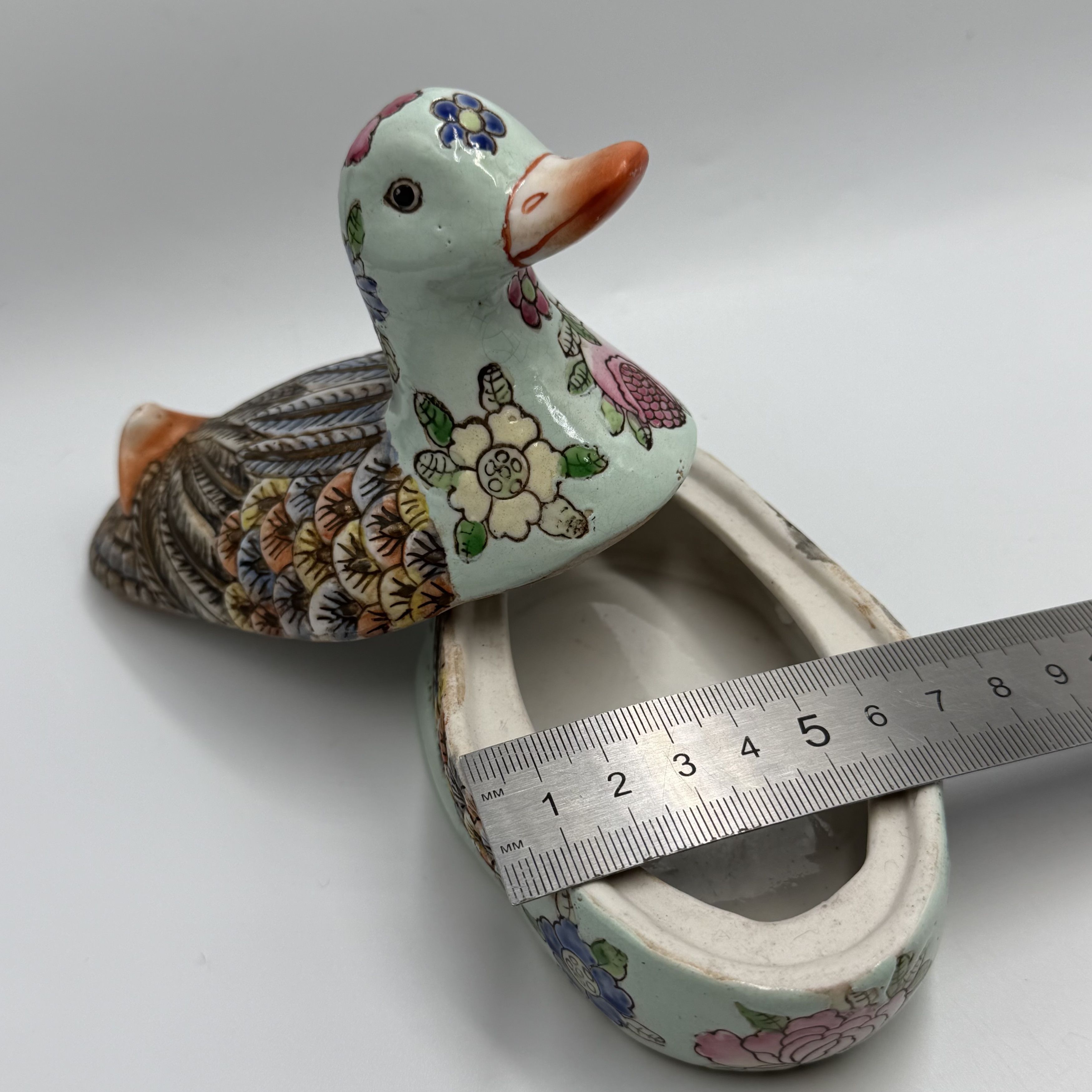 Vintage Vintage Duck Trinket Jewelry Box Hand Painted Figurine Size ONE SIZE - 9 Thumbnail