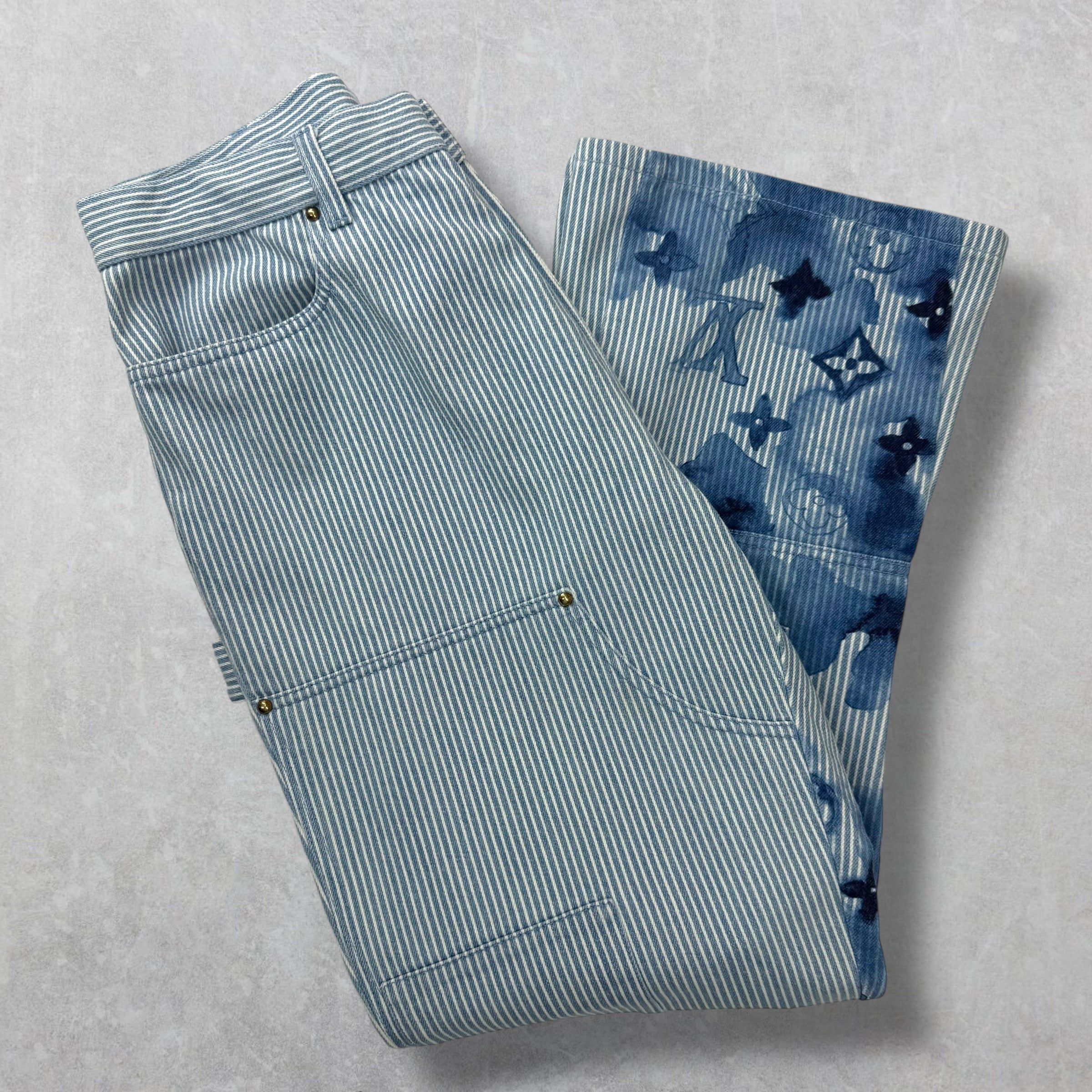 Louis Vuitton Louis Vuitton Watercolor Stripe Denim Cargo Pants 34 Size US 34 / EU 50 - 1 Thumbnail