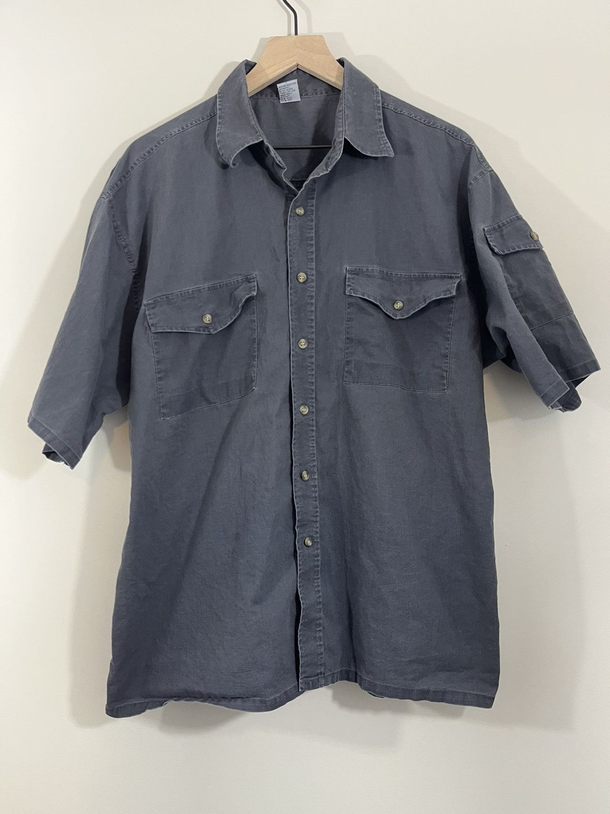 Vintage Faded Black Oversized Boxy Work Shirt Size US L / EU 52-54 / 3 - 1 Thumbnail