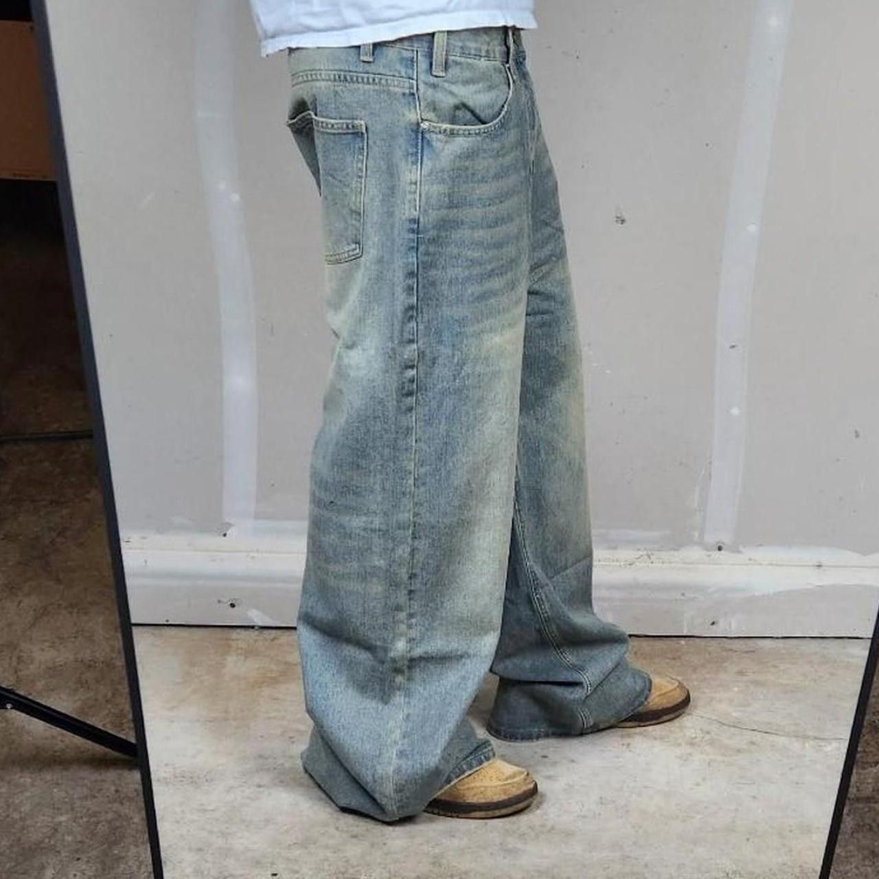Japanese Brand Baggy loose fit blue/grey jeans Size US 30 / EU 46 - 1 Thumbnail