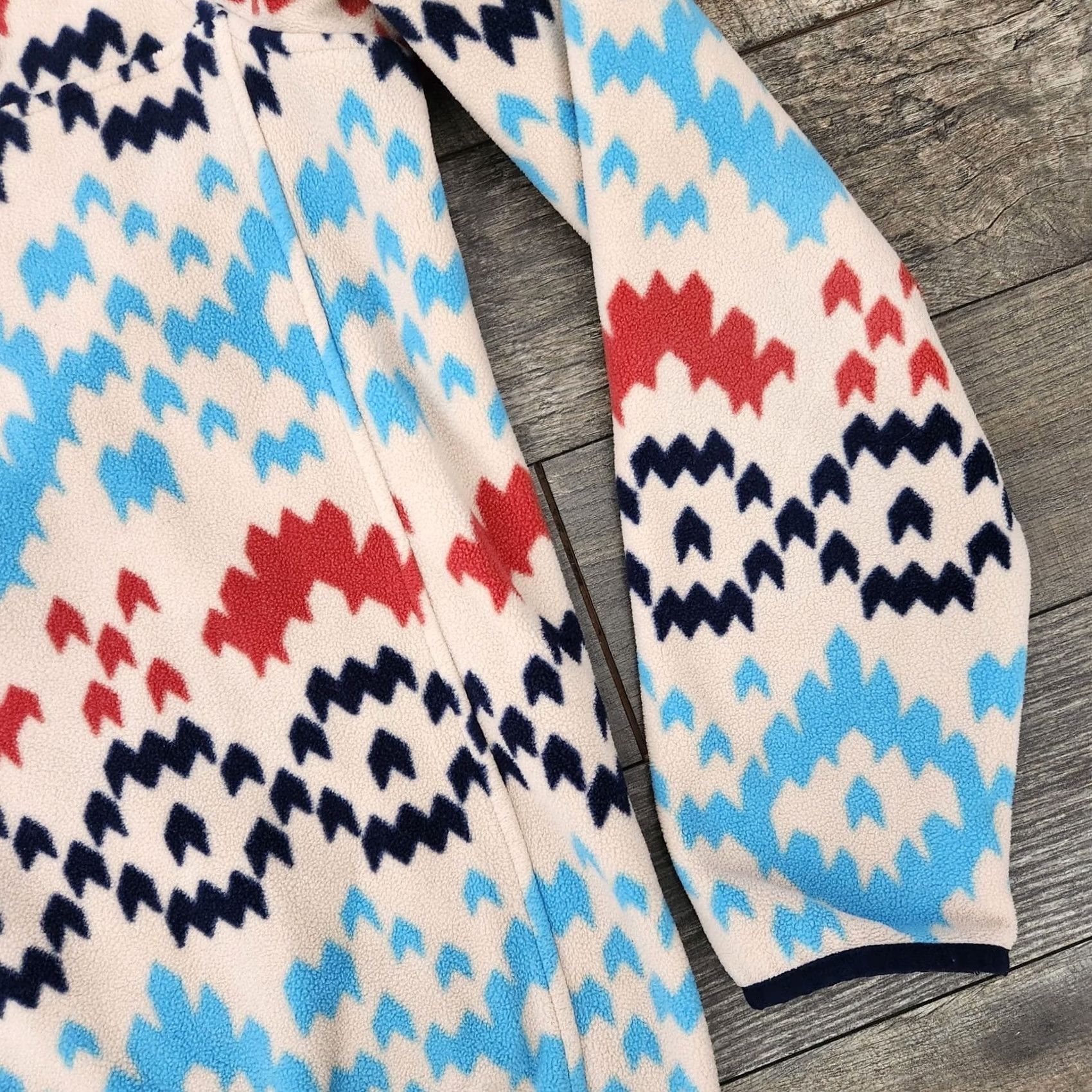 Lands' End Lands' End Fleece Pullover Mens Large Aztec AOP Soft Outdoors Sweater Pullover Multicolor Aztec Theme Mens Regular Size L Size US L / EU 52-54 / 3 - 3 Thumbnail