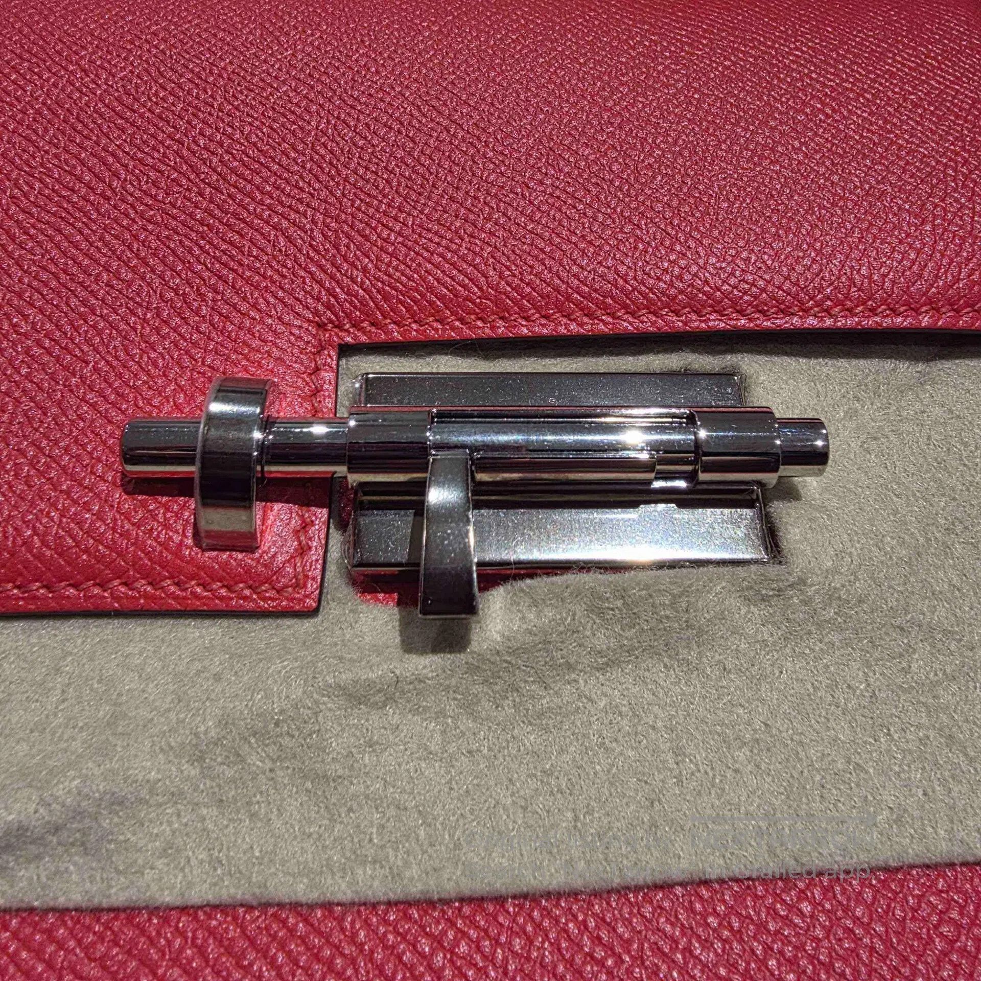Hermes Hermes Verrou Red Pistol Bag with Door Lock and Silver Buc Size ONE SIZE - 2 Thumbnail