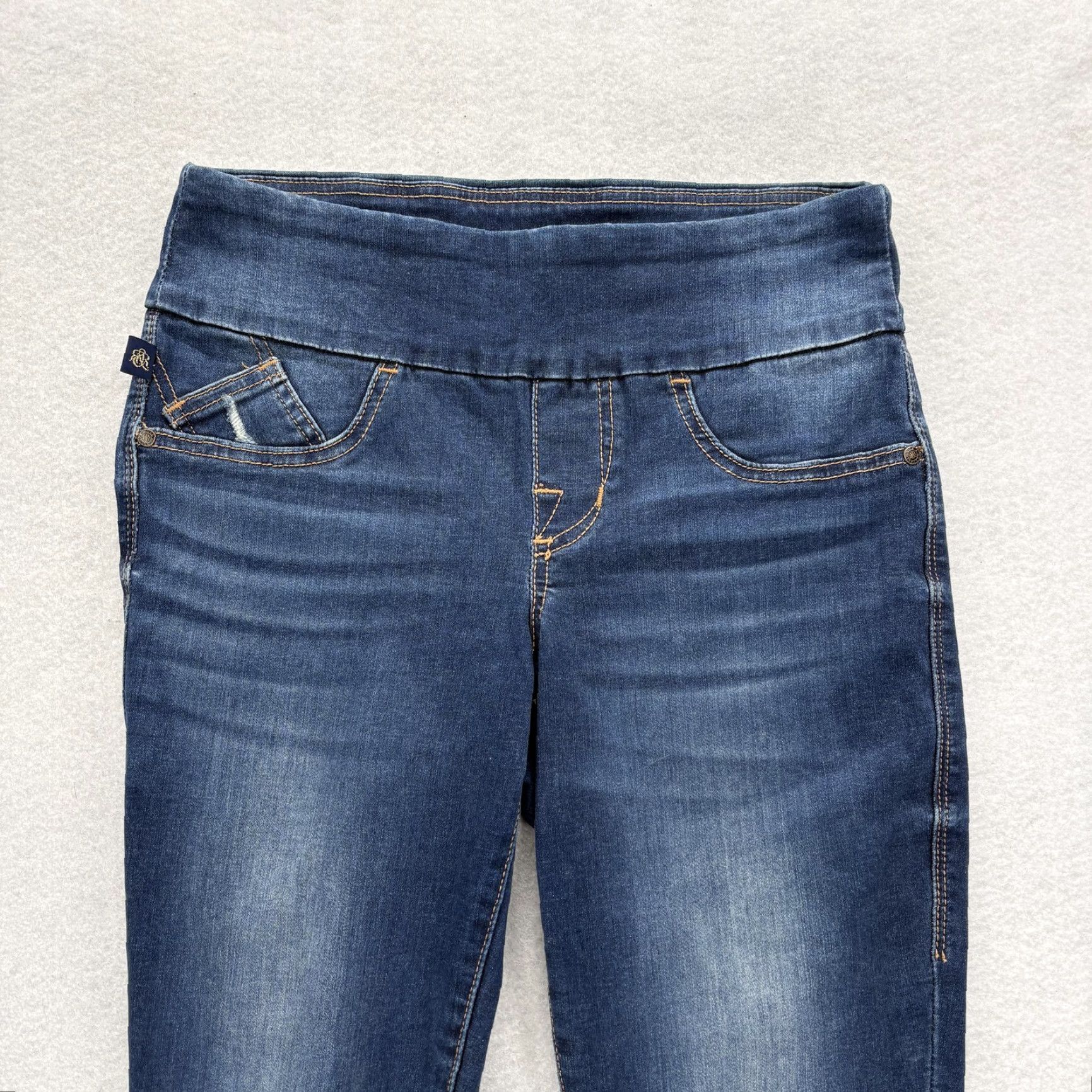 Vintage Rock & Republic Jeans Womens 4 Dark Wash Fever Pull On Skinny Ankle Denim Grunge Size 27" / US 4 / IT 40 - 2 Thumbnail
