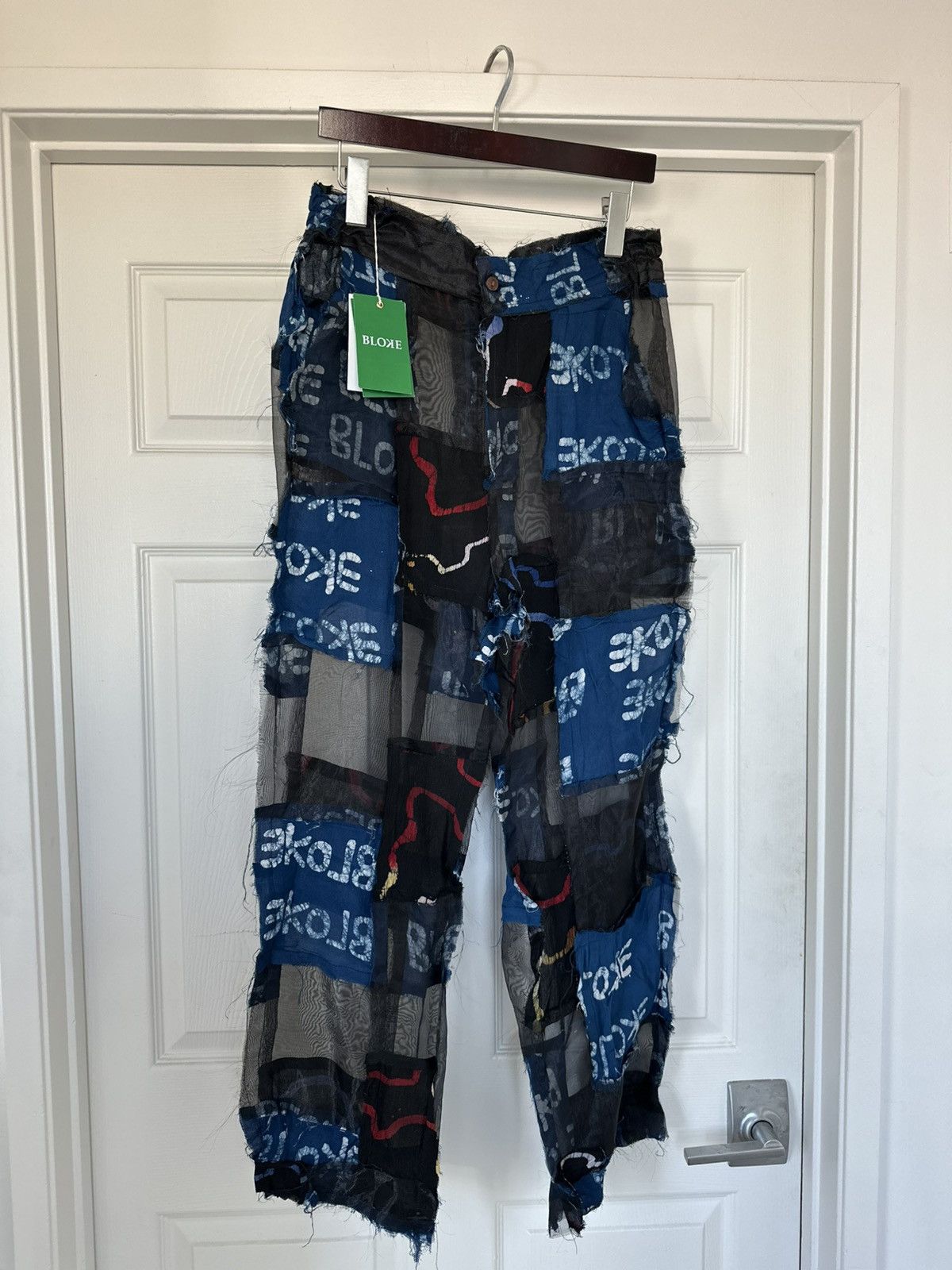 Other Bloke - 1/1 Handmade Patchwork Trousers Size US 31 - 1 Thumbnail