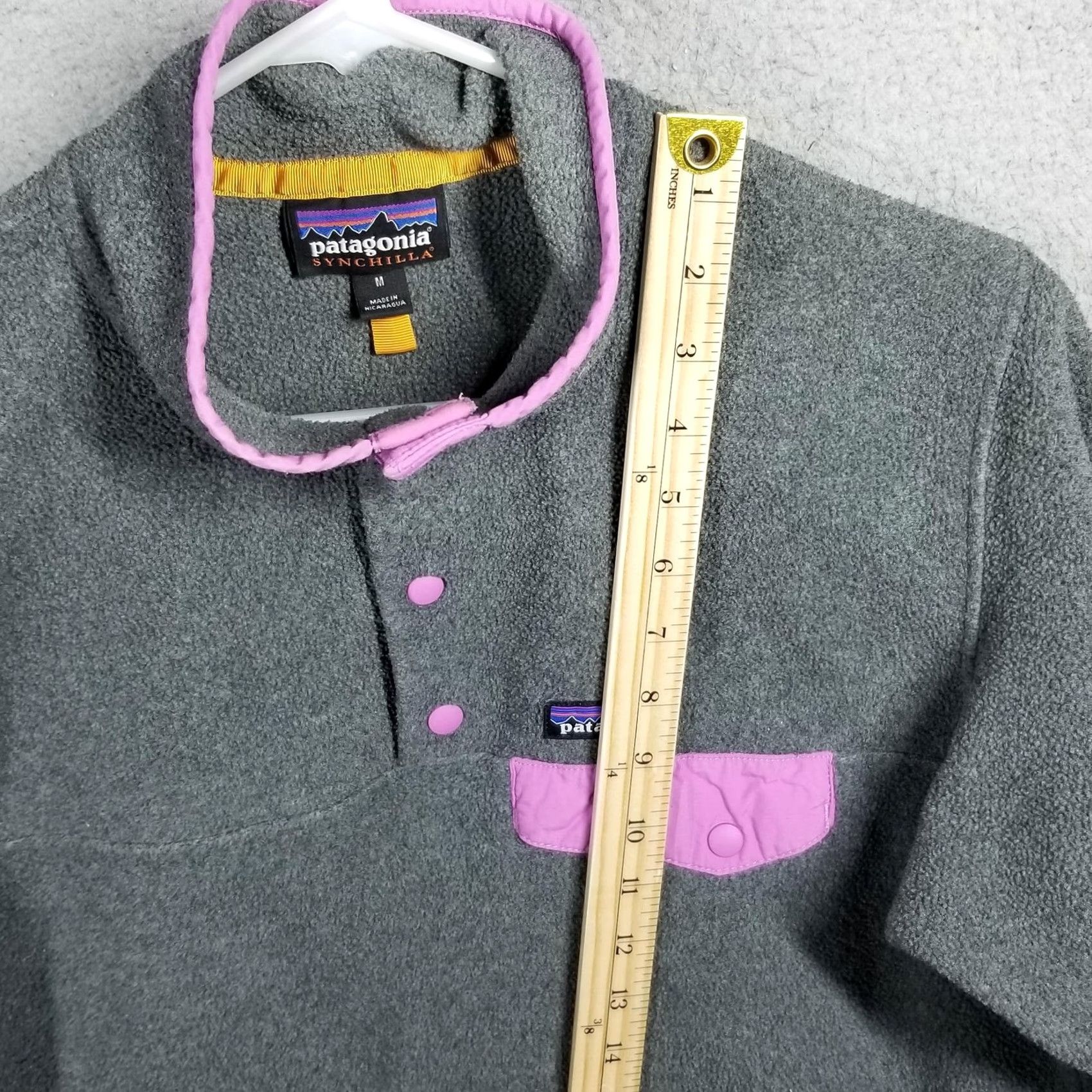 Patagonia Patagonia Sweater Womens M Gray Synchilla Fleece Snap-T Pullover Mock Neck Pink Size M / US 6-8 / IT 42-44 - 5 Thumbnail