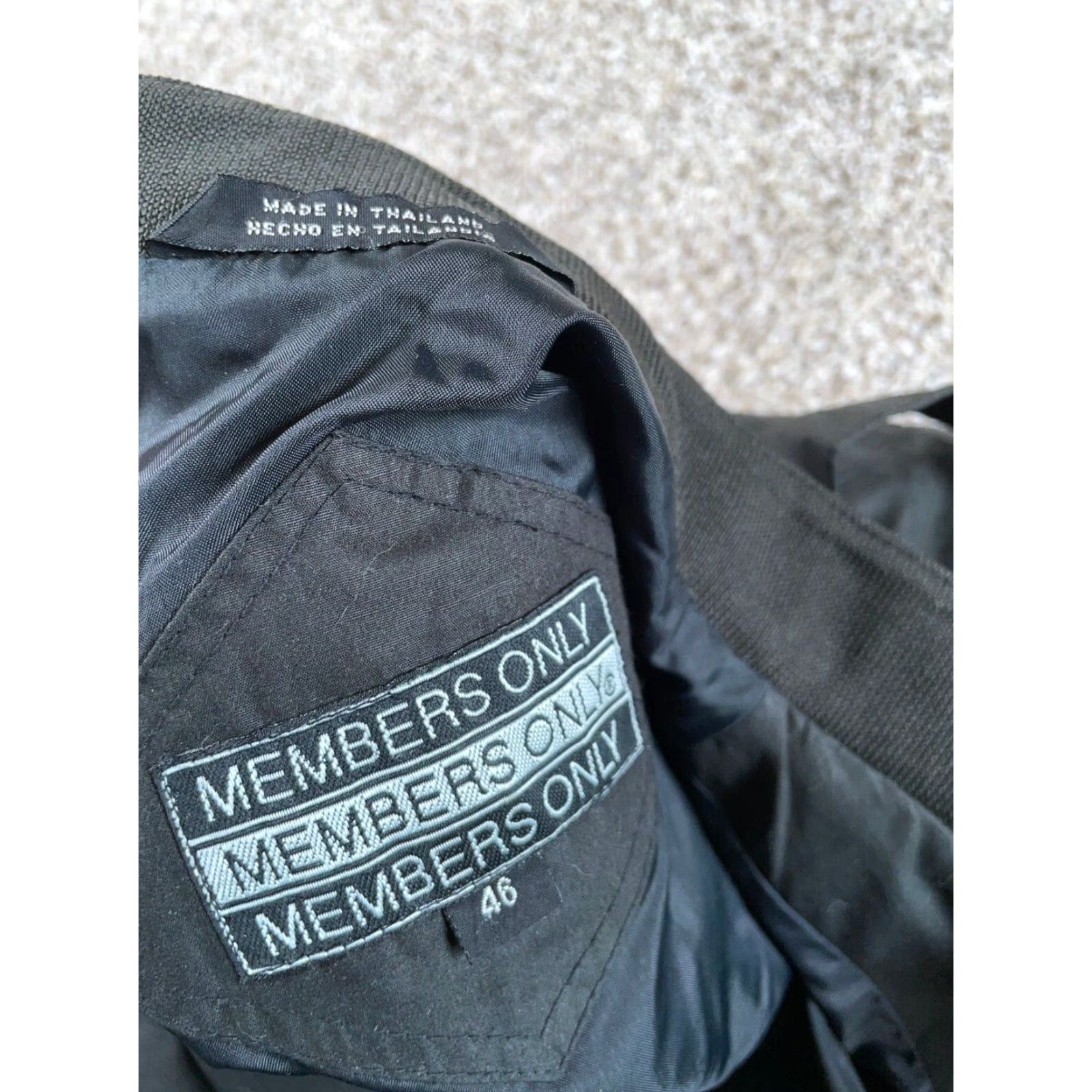 Members Only VTG Members Only Cafe Racer Jacket Men Short Windbreaker Black 46 Zip Up Lightweight Fall Winter Spring 80s 90s Retro Epaulets Stand-Up Collar Casual Size US S / EU 44-46 / 1 - 3 Thumbnail