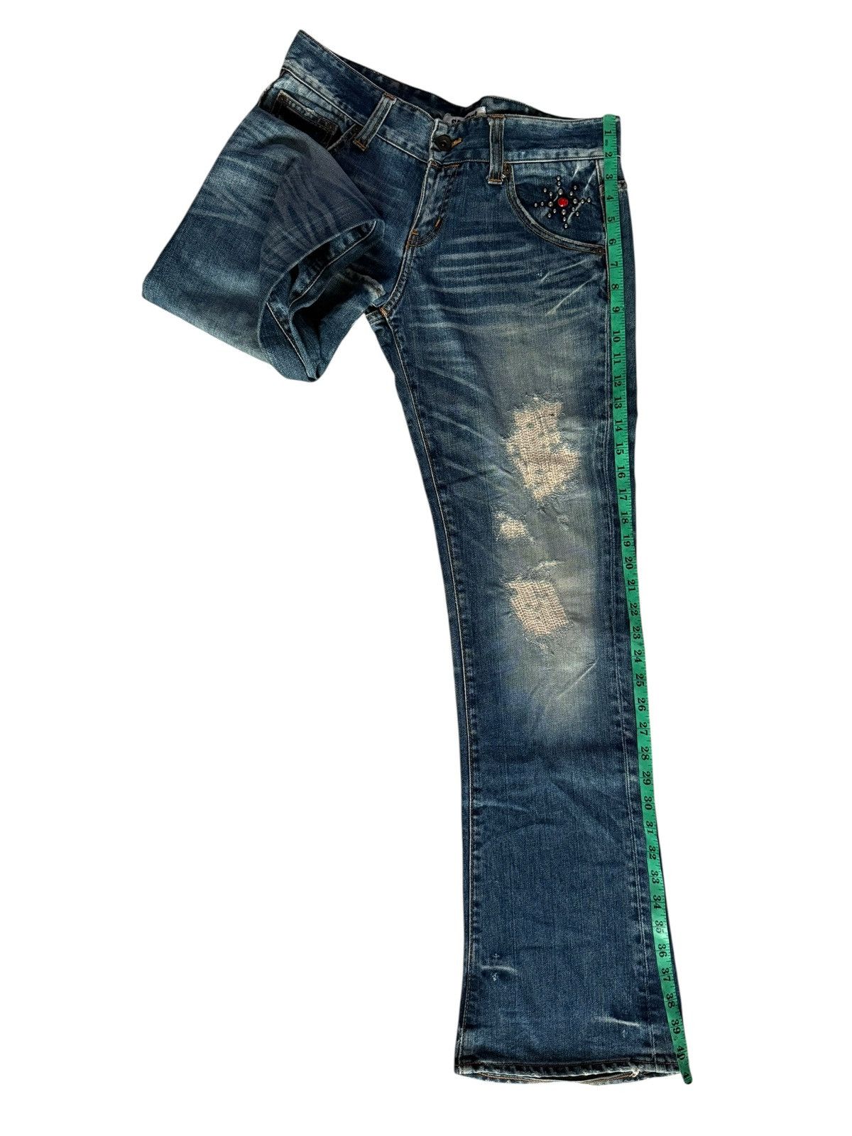 Tornado Mart Flared Jeans Sanford Distressed Faded Bootcut Denim Size US 31 - 15 Thumbnail