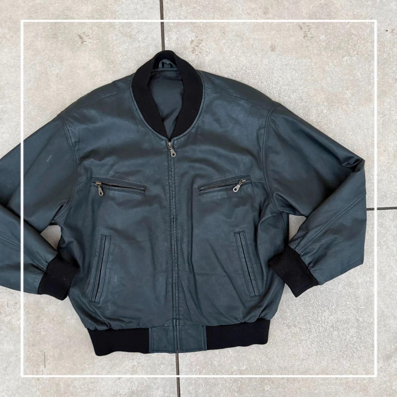 Vintage Vintage 90s Real Leather Jacket Retro Biker Black Boxy Size US M / EU 48-50 / 2 - 3 Thumbnail