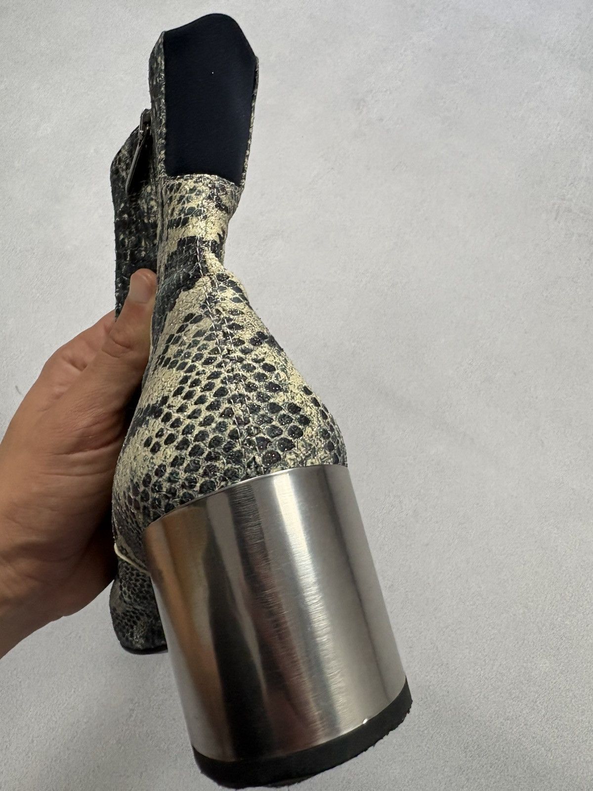 Designer Thierry Rabotin Python Print Leather Ankle Boots Women’s 38 Size US 8 / IT 38 - 10 Thumbnail
