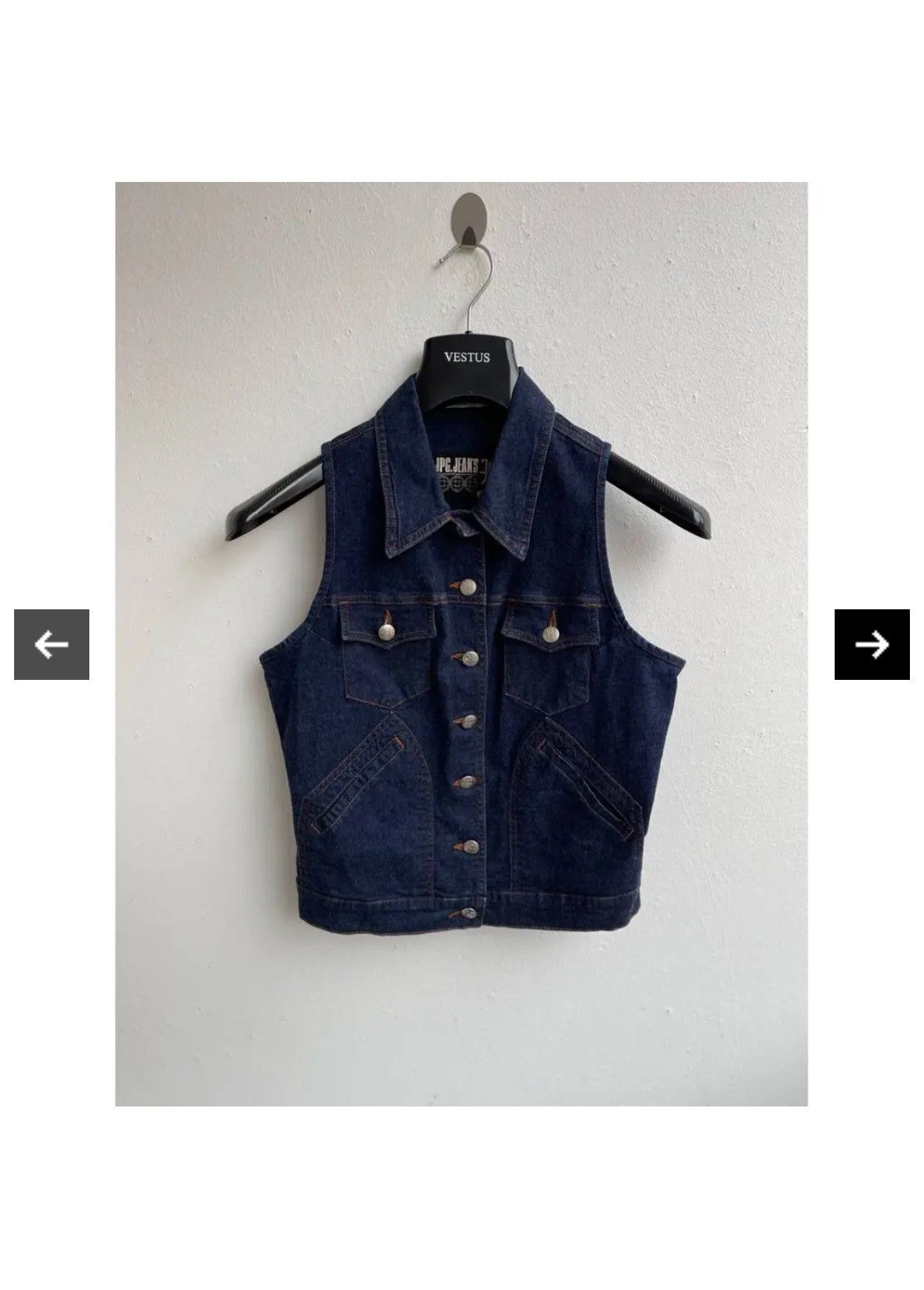 Gaultier Homme Objet × Jean Paul Gaultier RARE 90's JEAN PAUL GAULTIER Italy JPG Jeans Blue Denim Vest Button Gilet Jacket Size XS / US 0-2 / IT 36-38 - 6 Thumbnail
