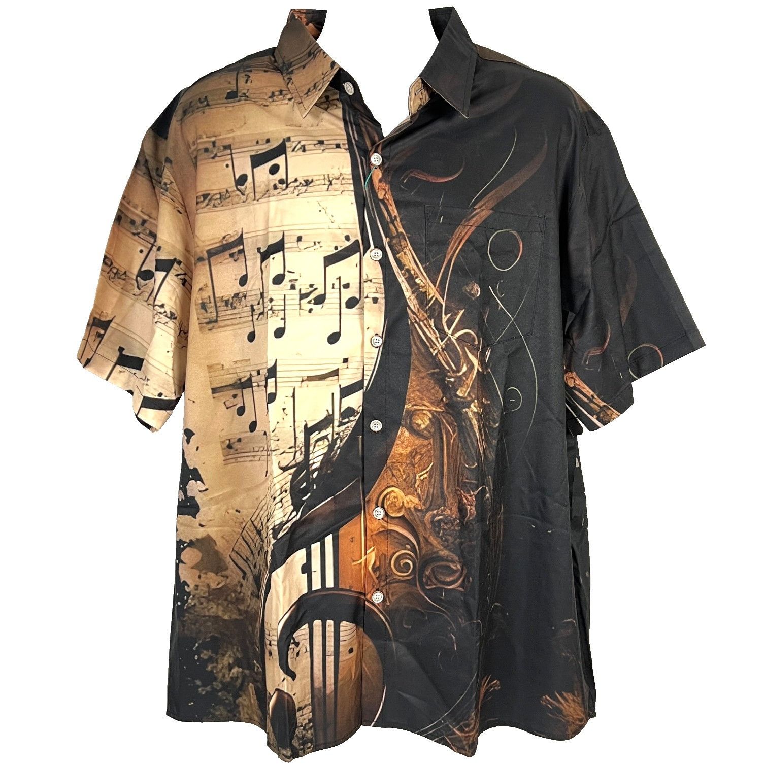 Other Royaura Hawaiian Jazz Music Notes Mens Button Shirt size 2XL Size US XXL / EU 58 / 5 - 1 Thumbnail