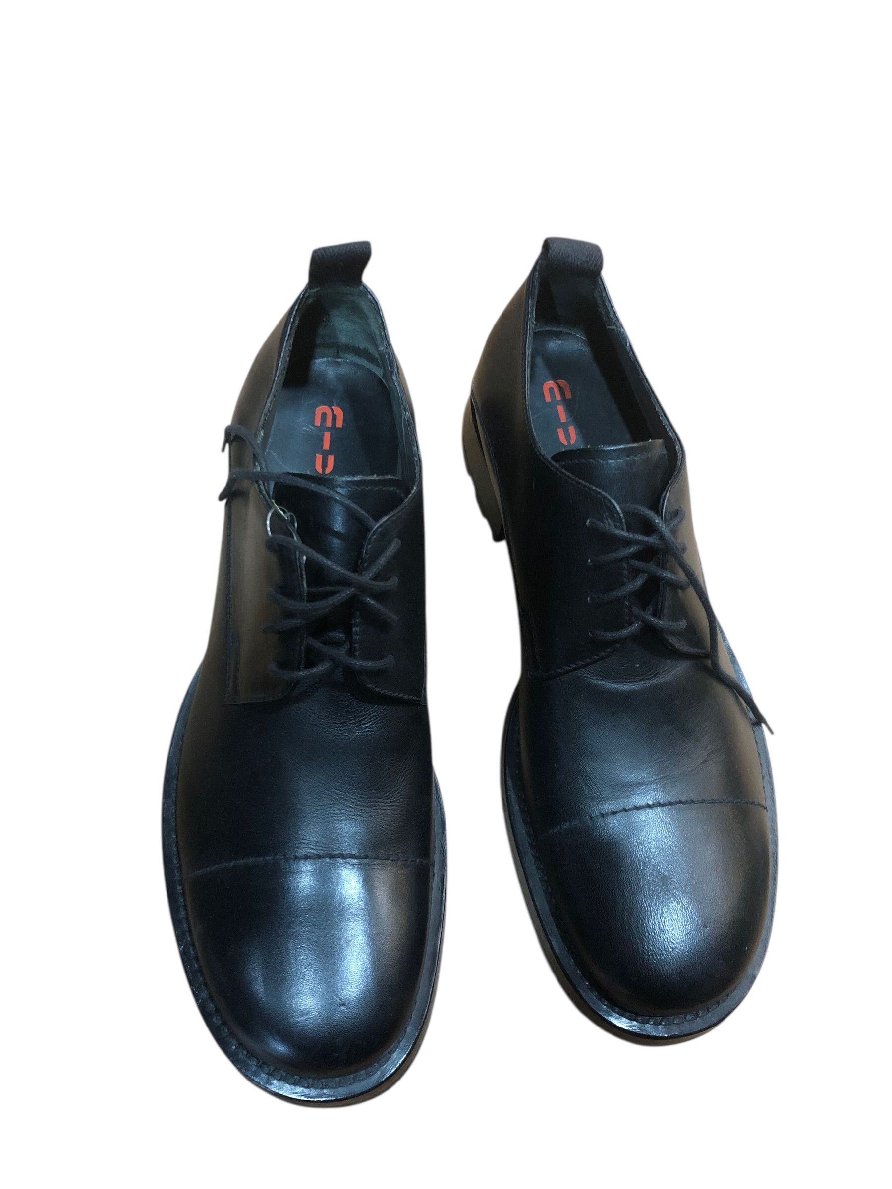 Miu Miu 💯Archive MIU MIU FW2001 Mens Leather Derby Shoes Boots Size US 7.5 / EU 40-41 - 1 Thumbnail