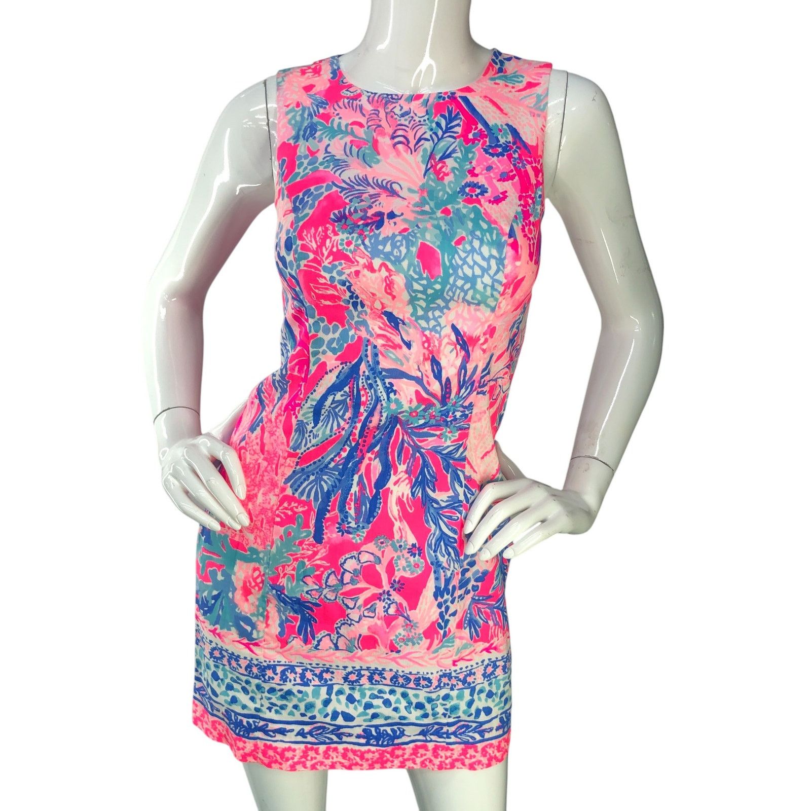 Lilly Pulitzer Lilly Pulitzer 00 Dress Mila Shift Coral Resort Sleeveless Size XXS / US 00 / IT 34 - 11 Thumbnail