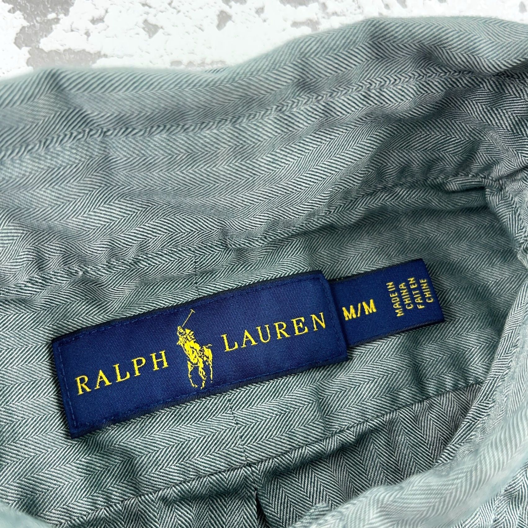 Ralph Lauren Ralph Lauren Shirt Men Medium Green Button Up Regular Fit Dress Soft Blue Pony Mens Size 40R - 3 Thumbnail