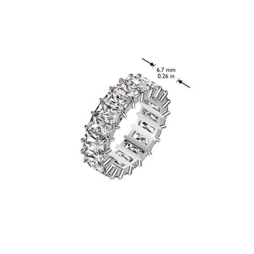 The Unbranded Brand Baguette‎ CZ Eternity Stainless Steel Ring Size 6 Size ONE SIZE - 2 Thumbnail