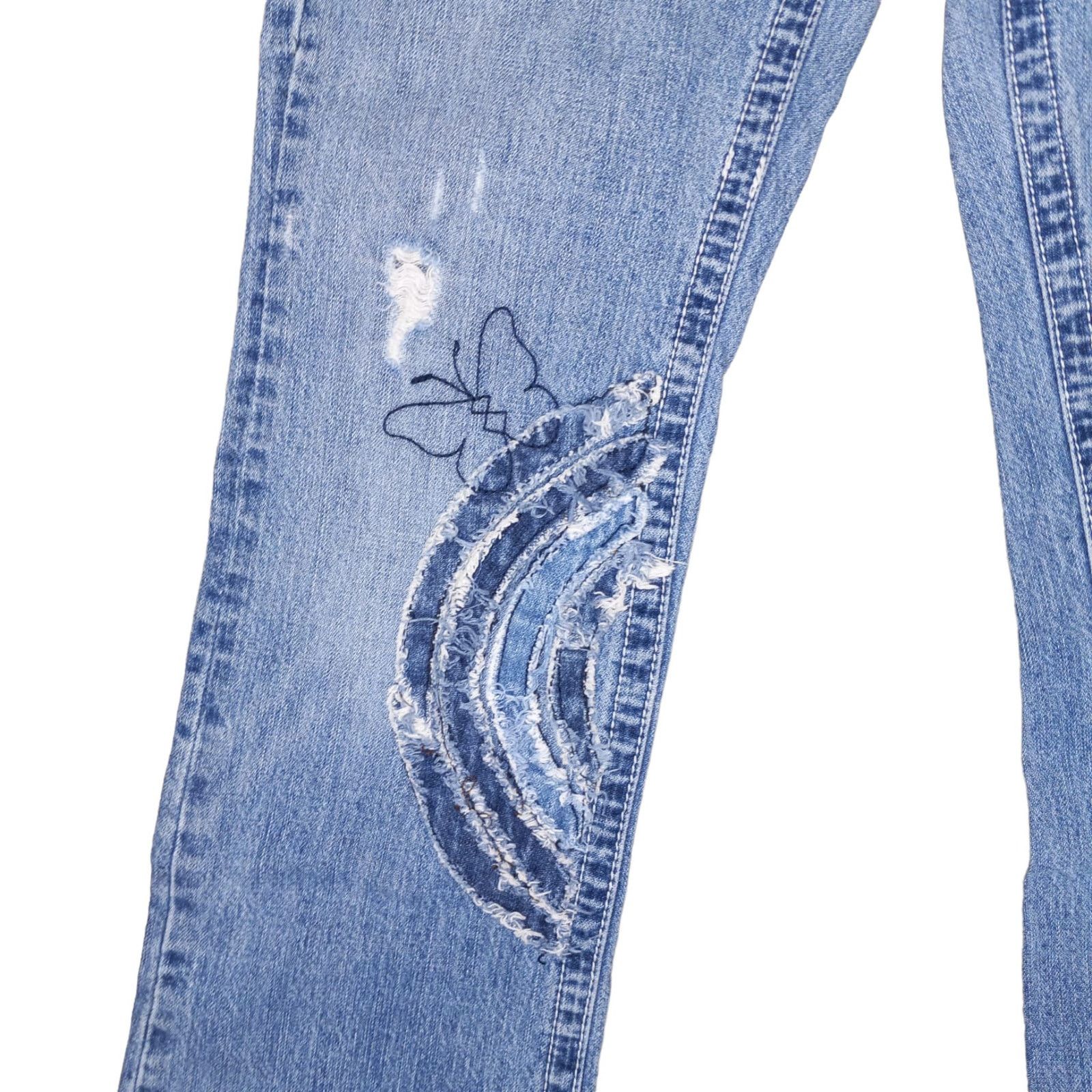 True Religion True Religion Bobby big T Blue Embroider Jeans Sz 28 . Size 28" / US 6 / IT 42 - 3 Thumbnail