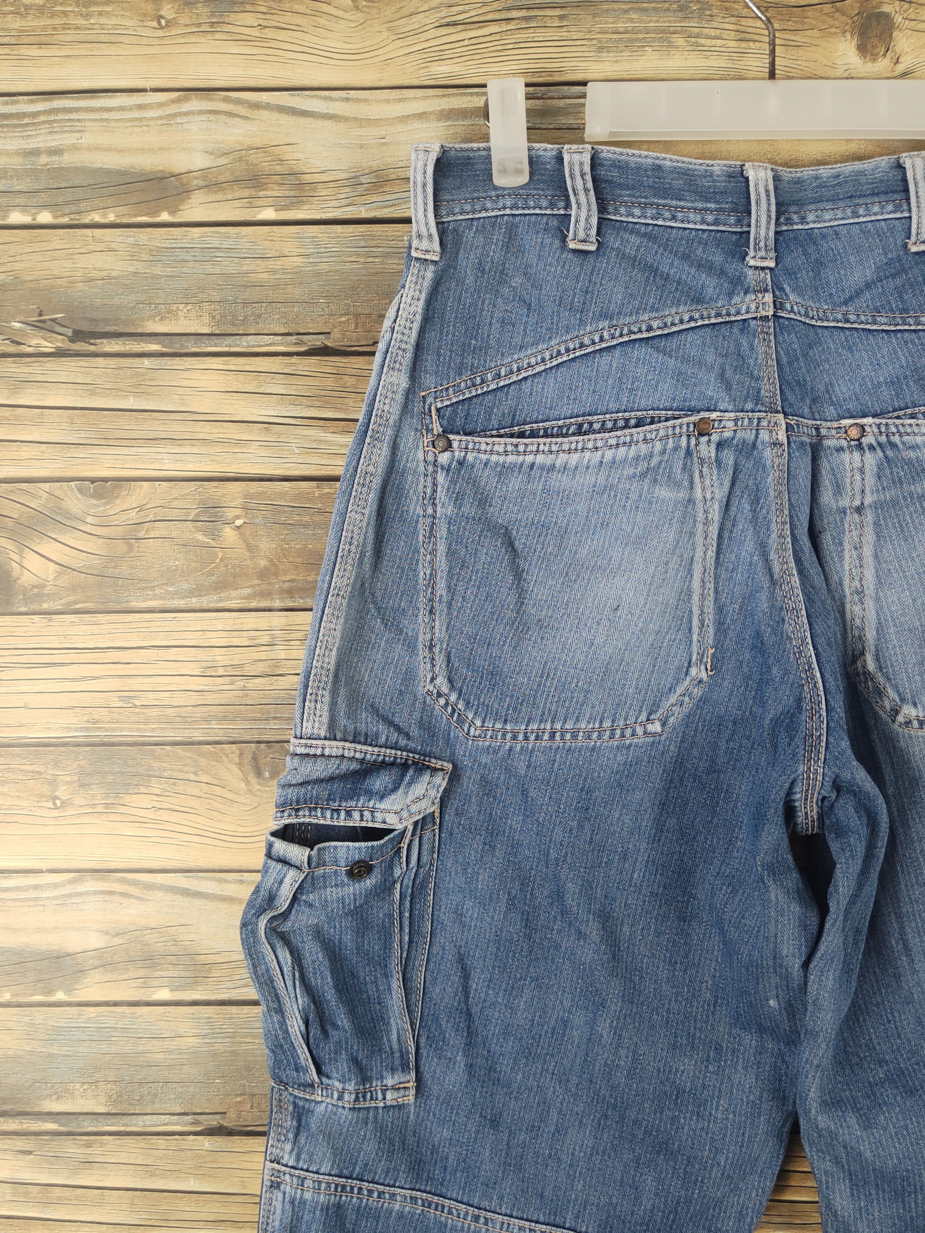 Vintage DL Evenriver Blue Distressed Ripped Jogger Jeans #1863 Size US 31 - 9 Thumbnail